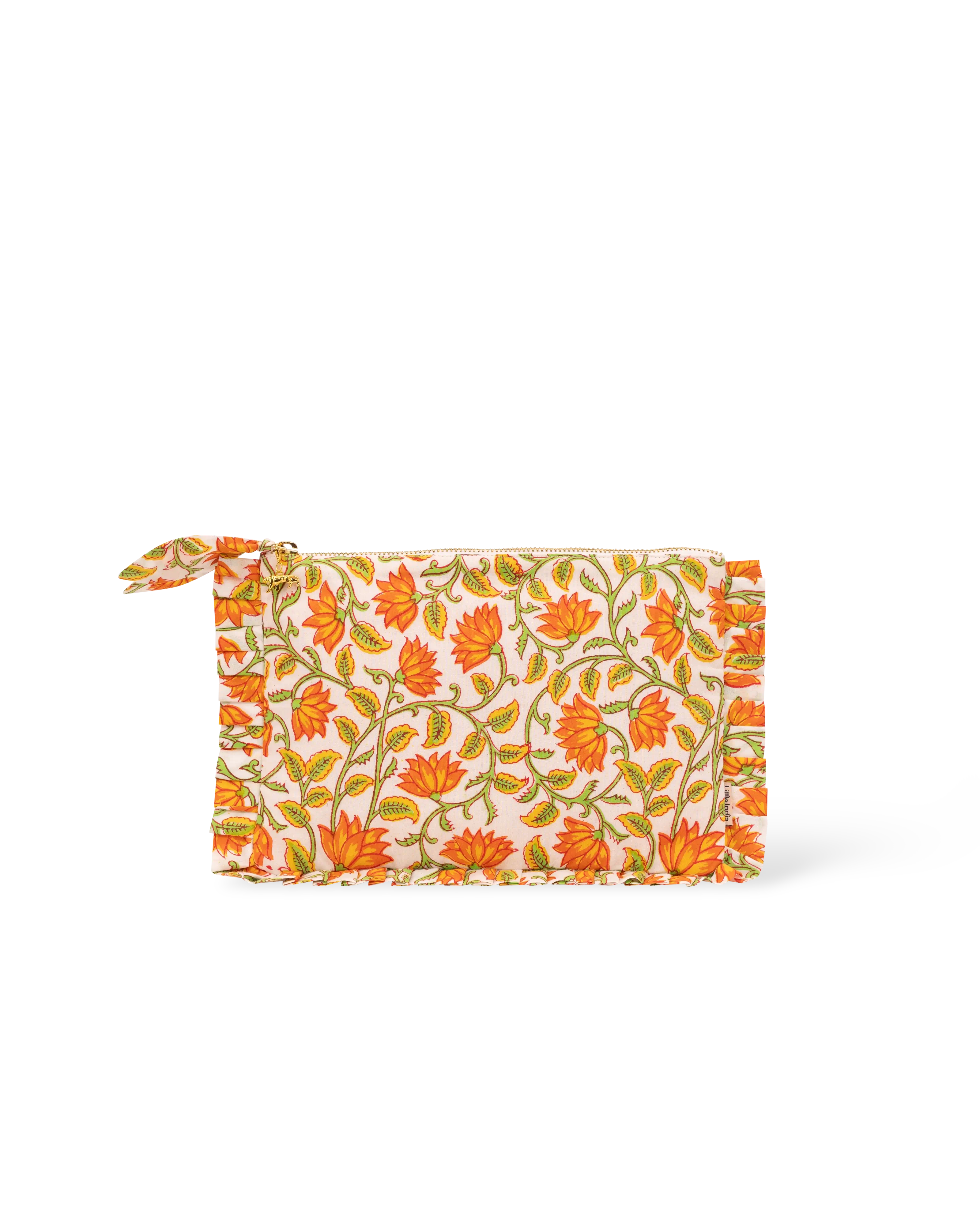 Basanti Bagh Frill Everyday Pouch