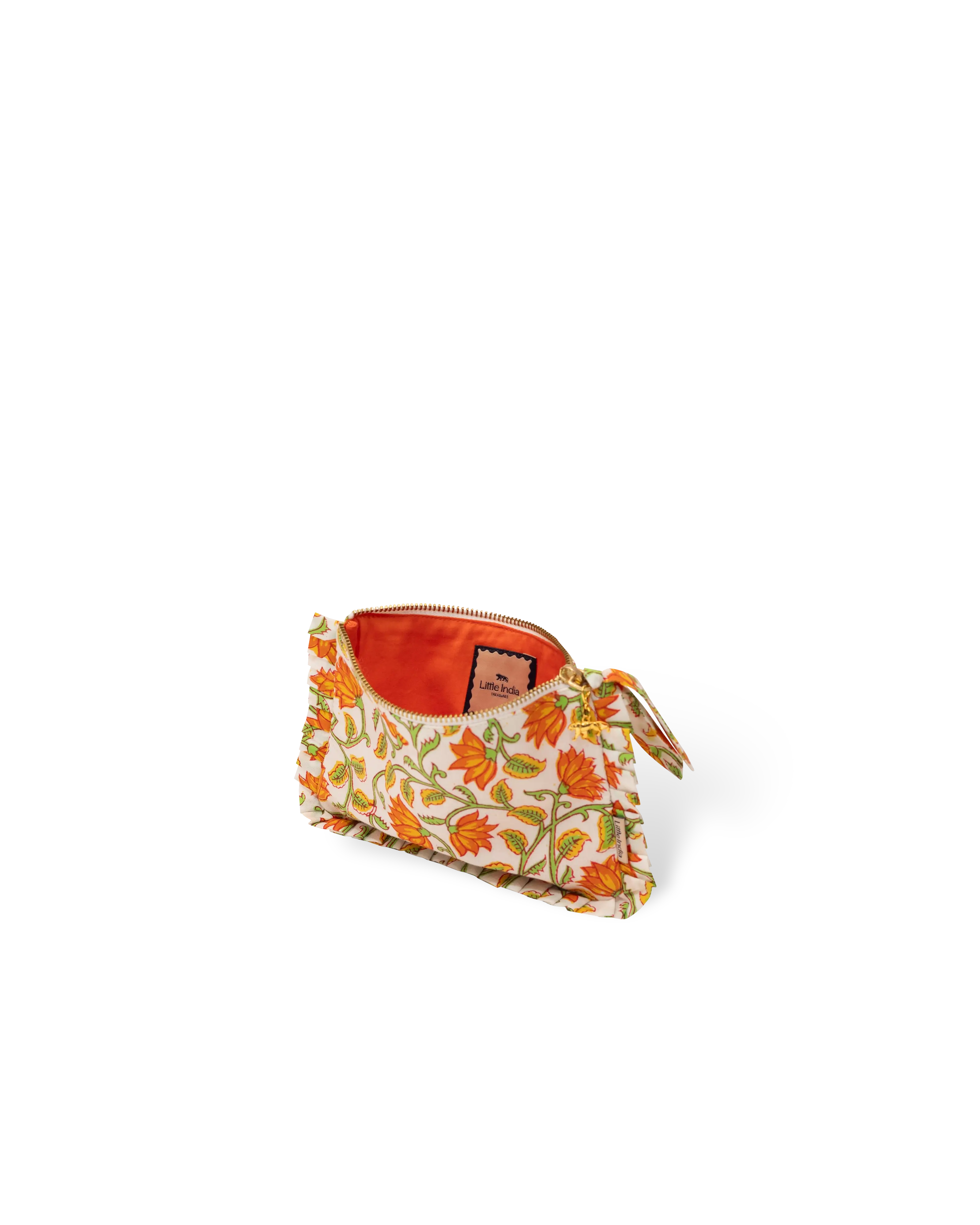 Basanti Bagh Frill Mini Pouch
