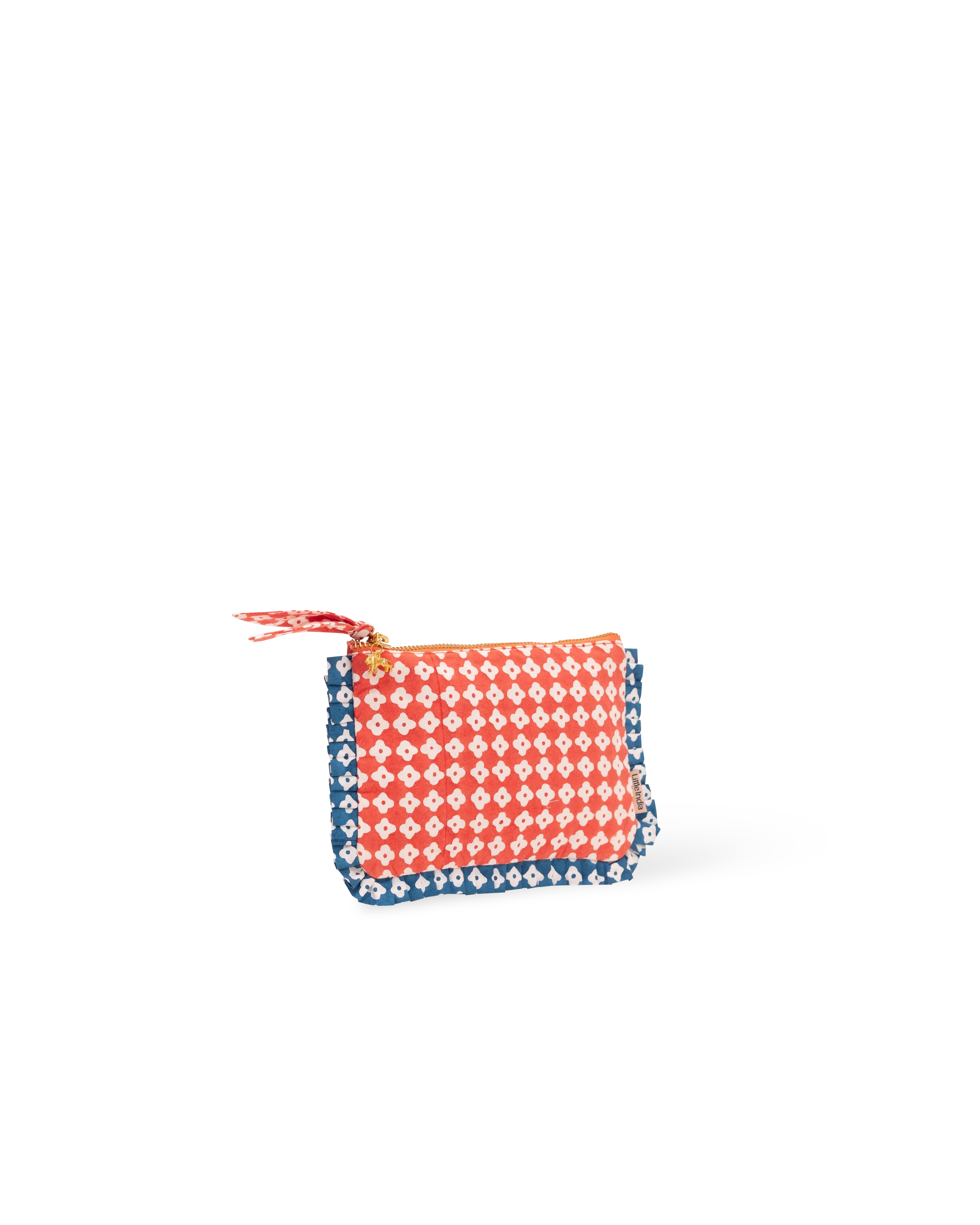 Red Dot Blossom Frill Mini Pouch