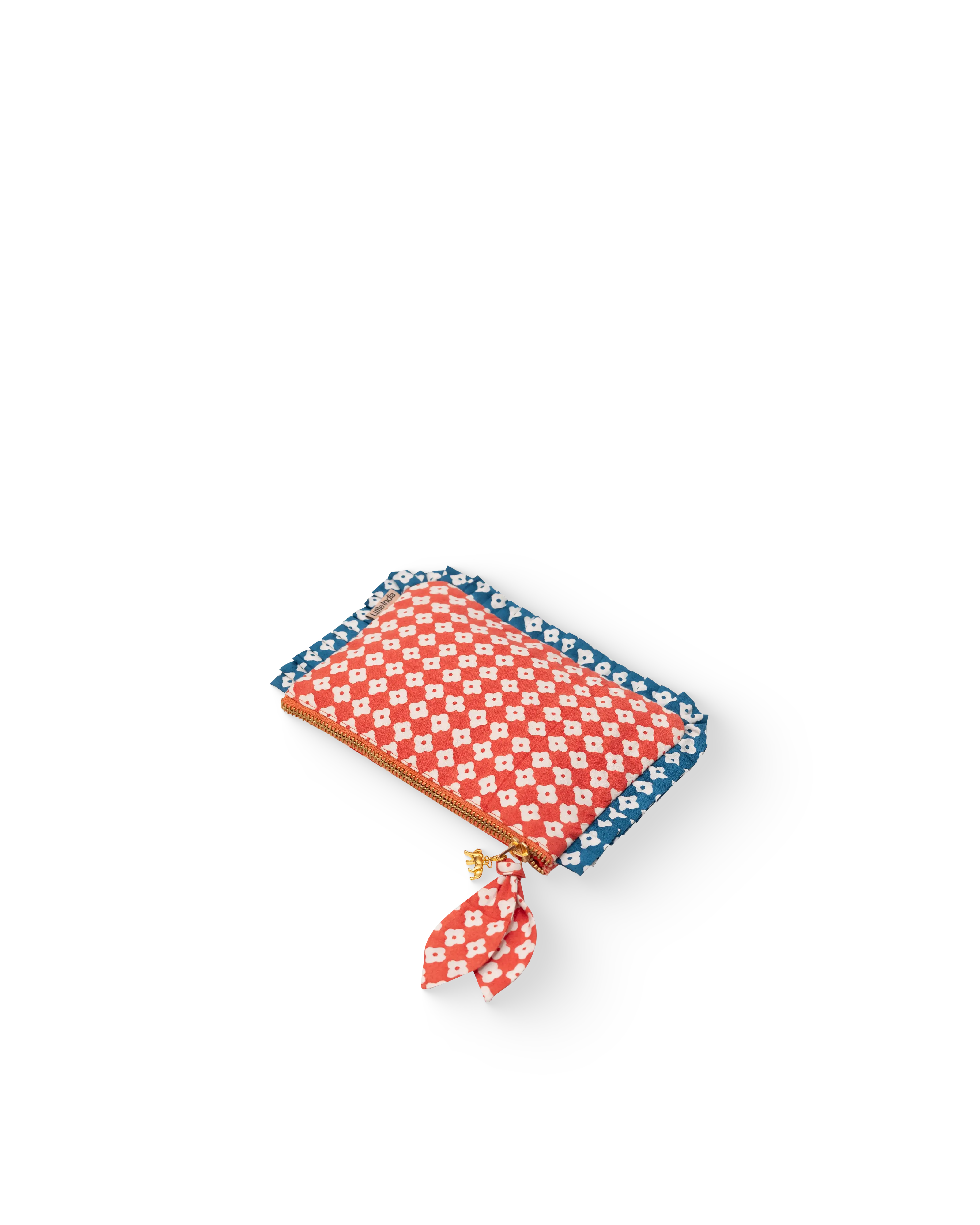 Red Dot Blossom Frill Mini Pouch