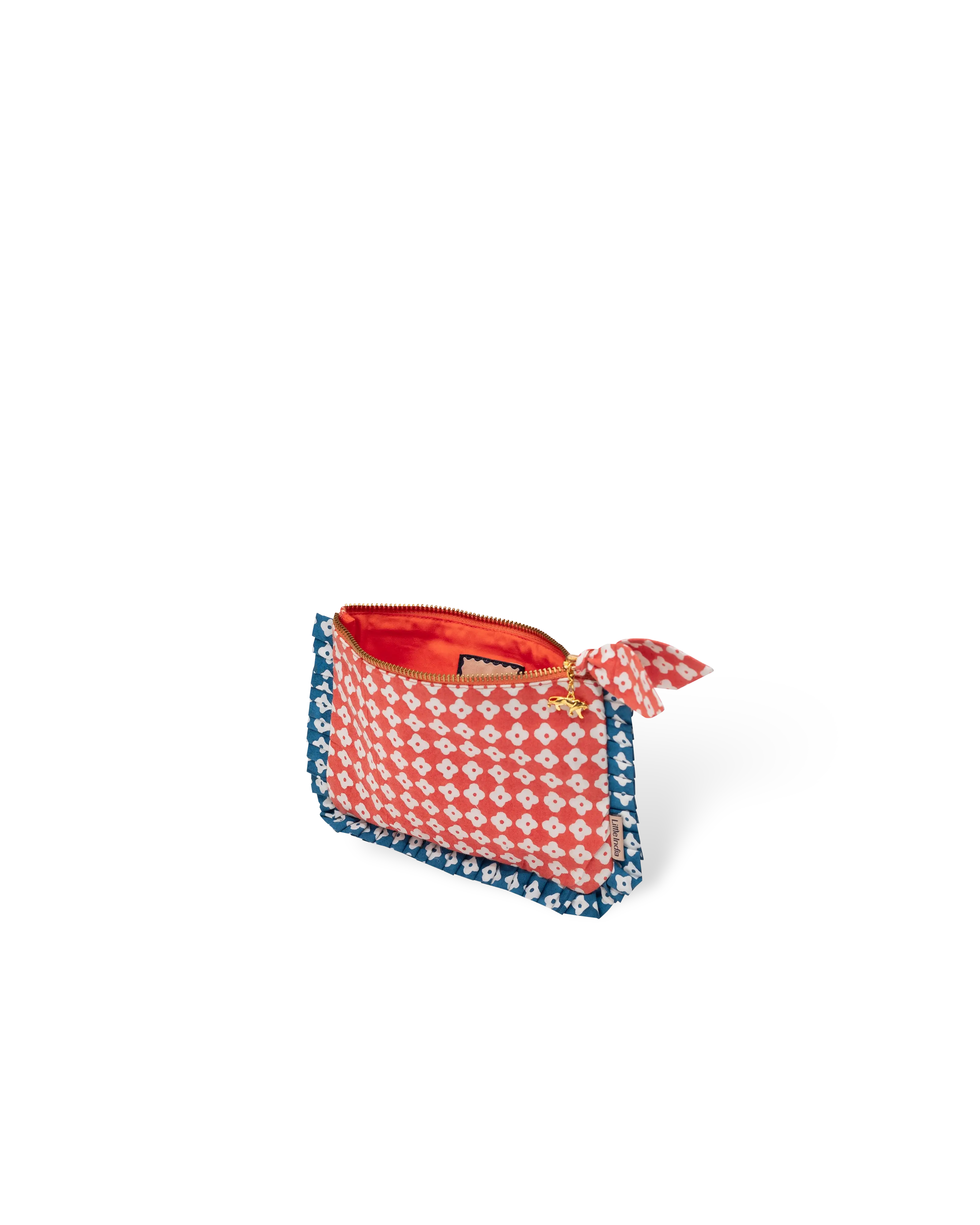 Red Dot Blossom Frill Mini Pouch
