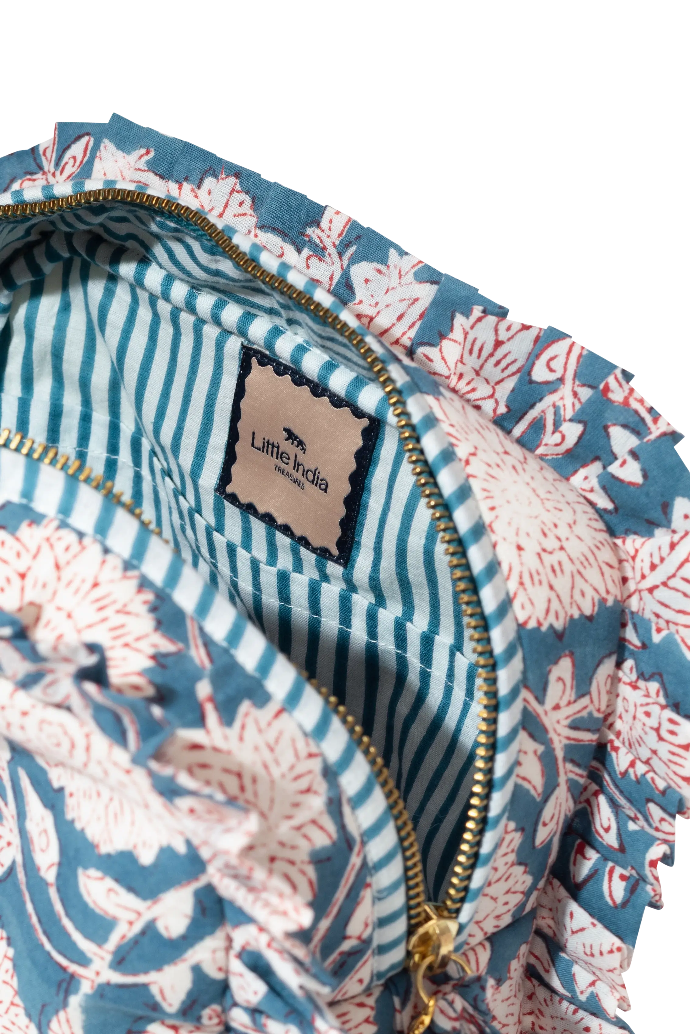 Indigo Bagh Frill Makeup Bag