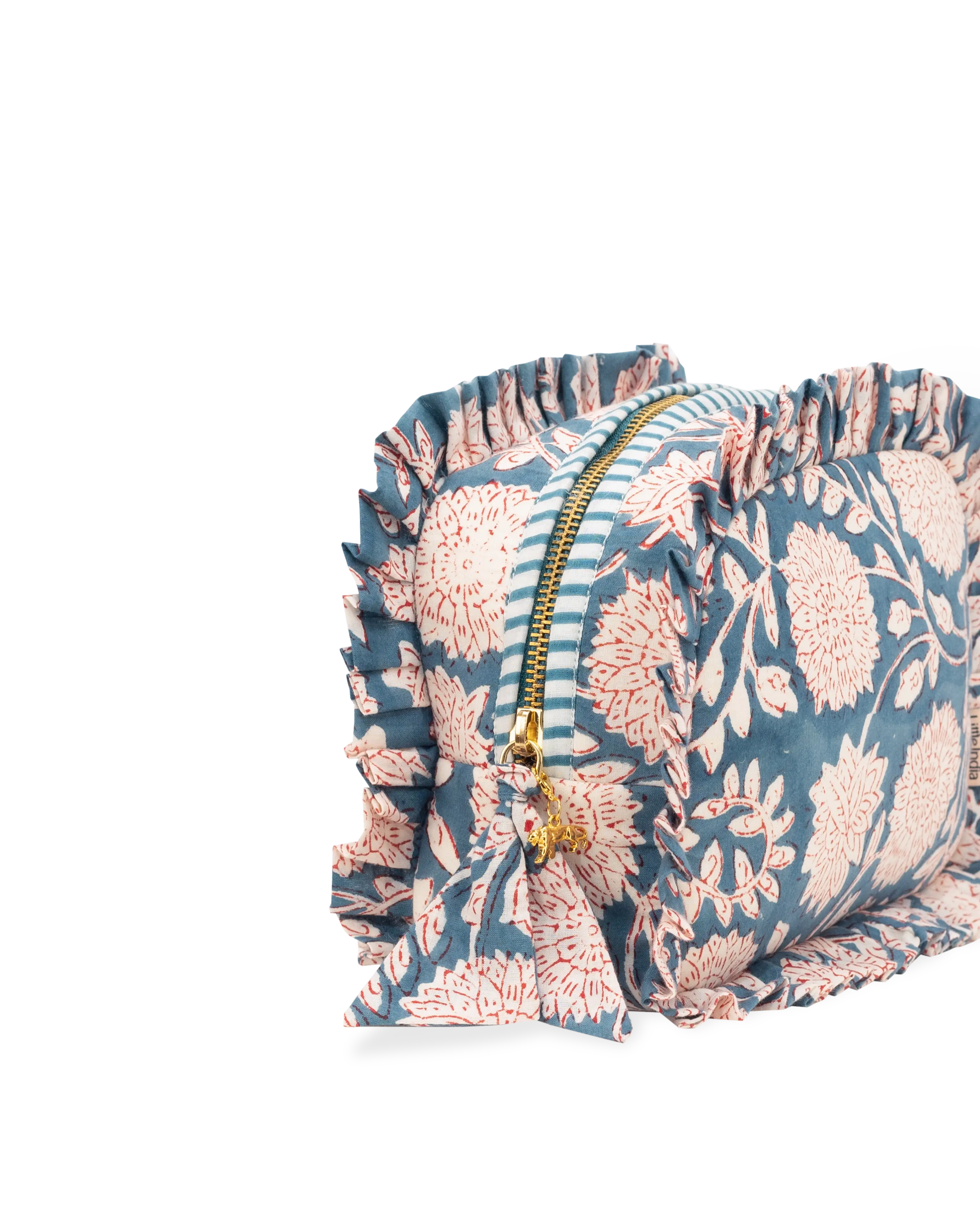 Indigo Bagh Frill Makeup Bag