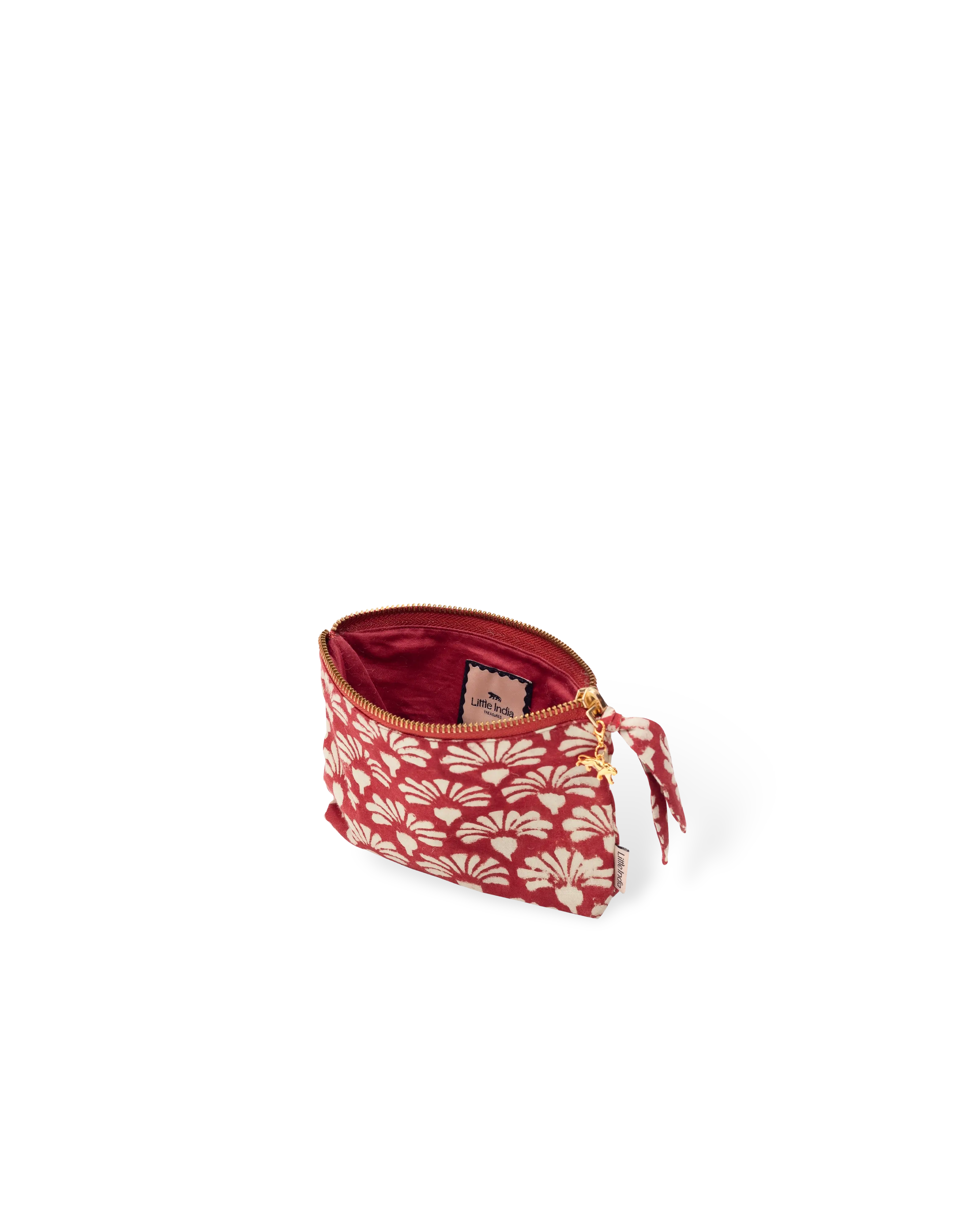 Red Shankh Phool Mini Pouch