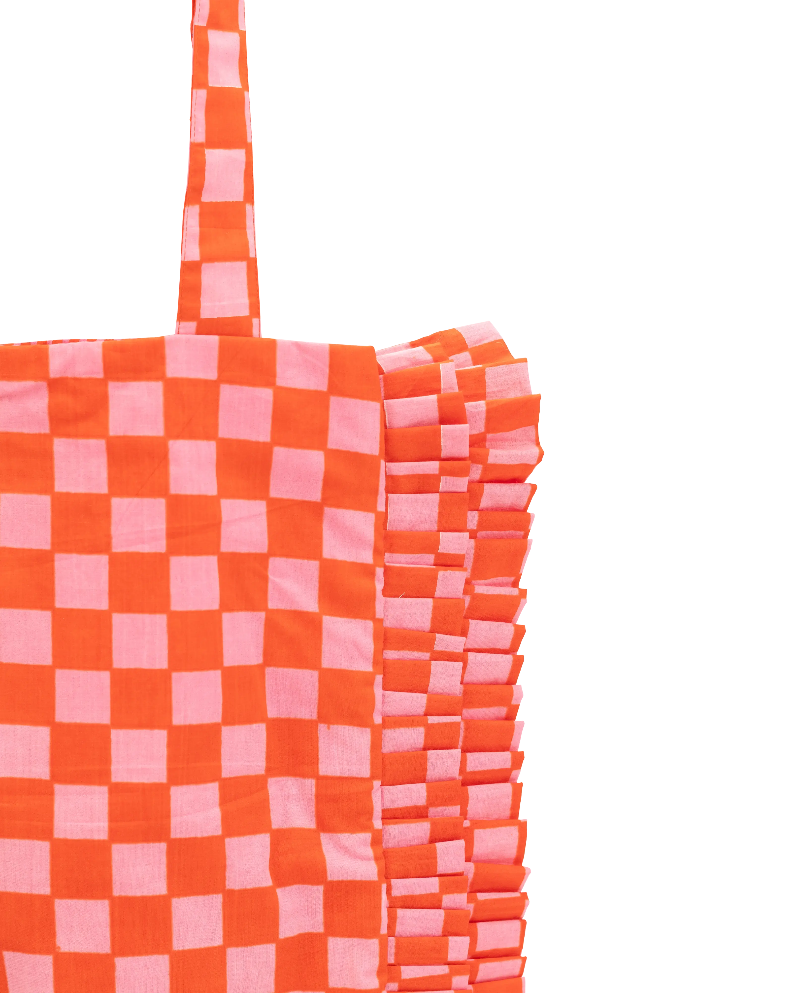 Berry Cheques Frill Tote