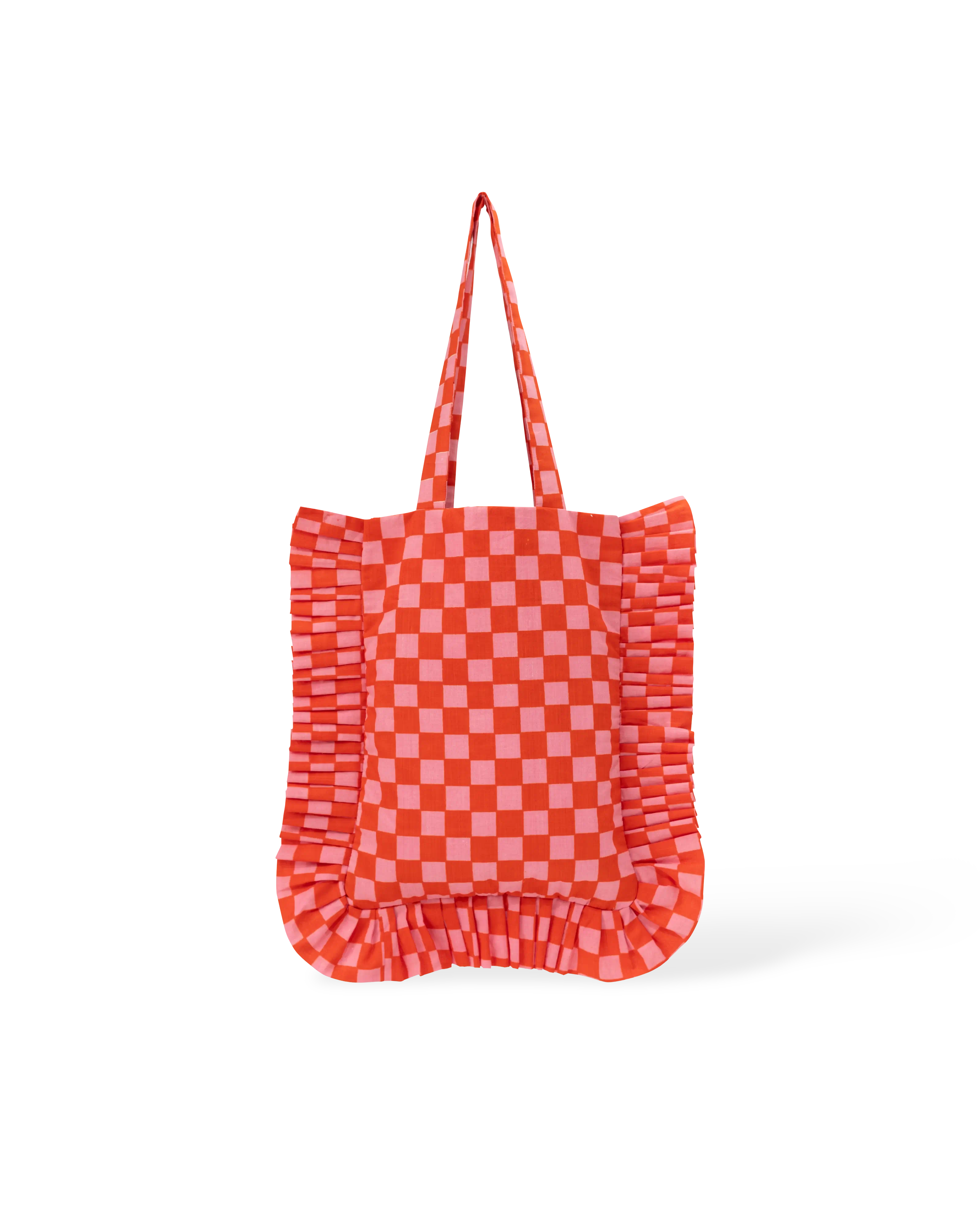 Berry Cheques Frill Tote
