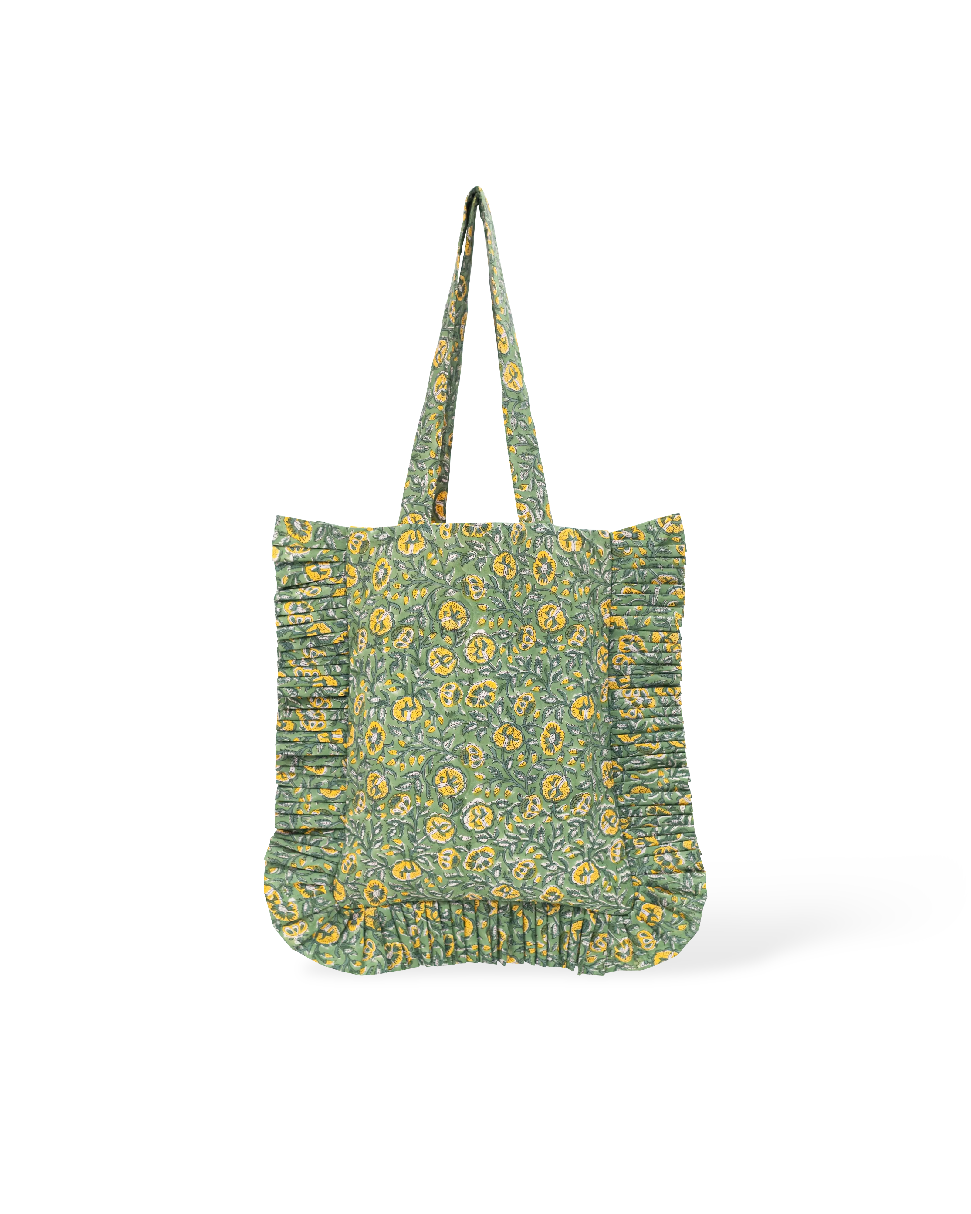 Olive Bloom Frill Tote