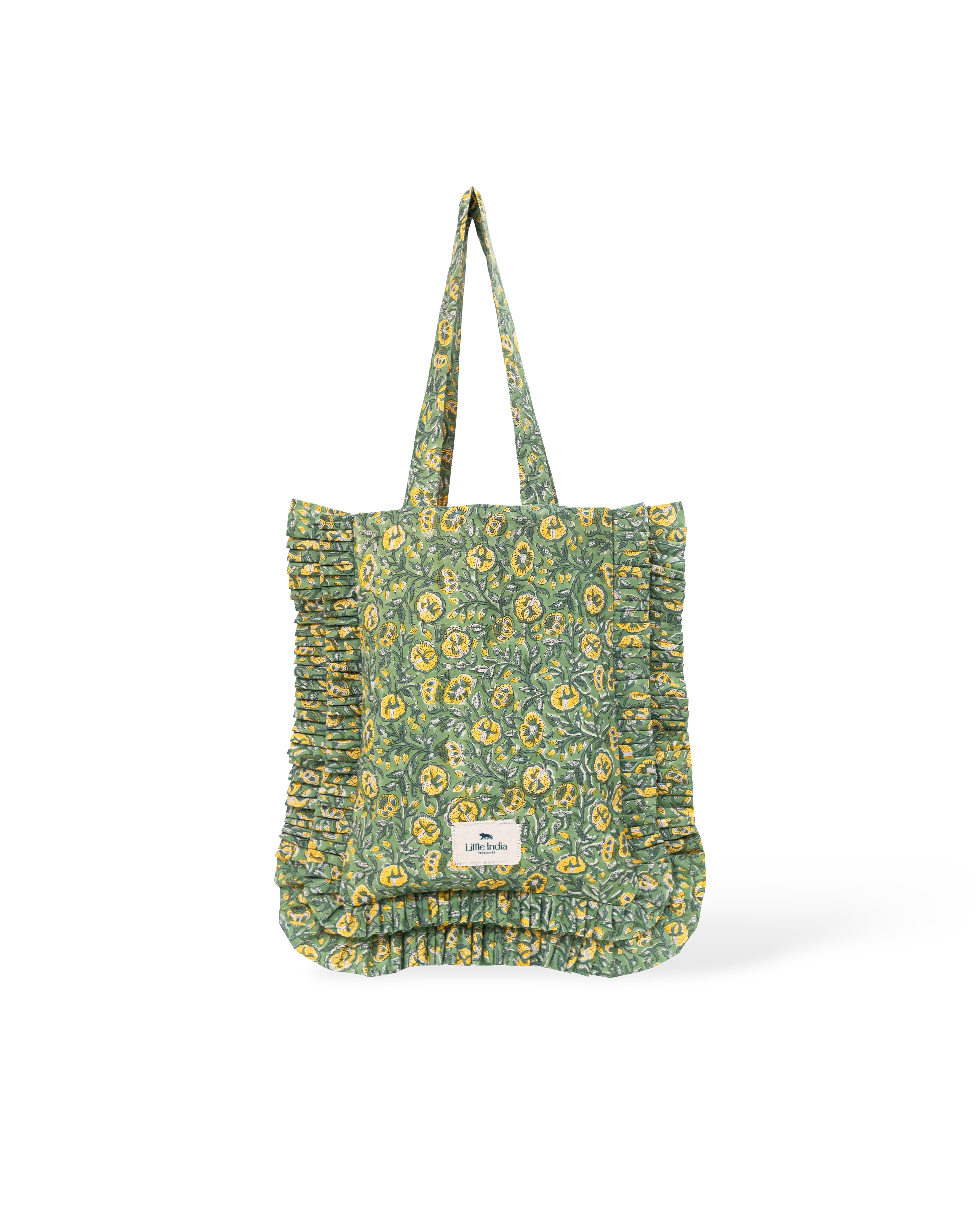 Olive Bloom Frill Tote