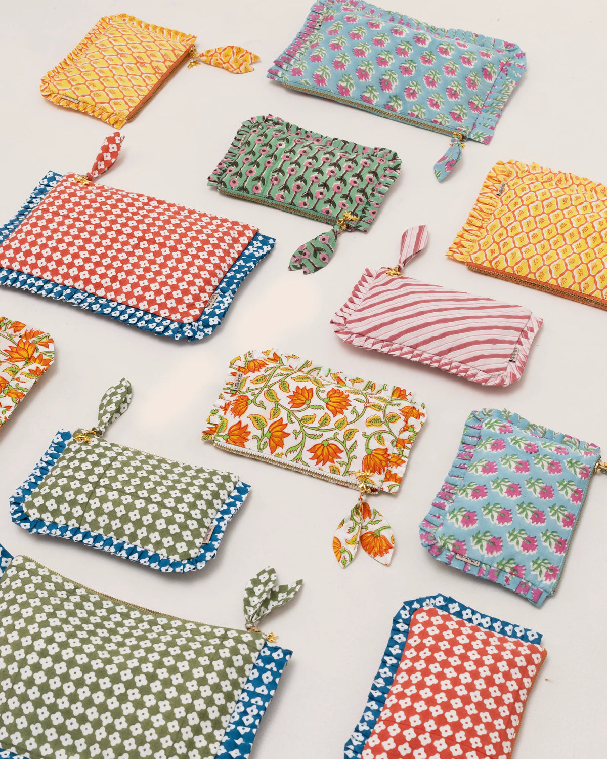 Red Dot Blossom Frill Everyday Pouch