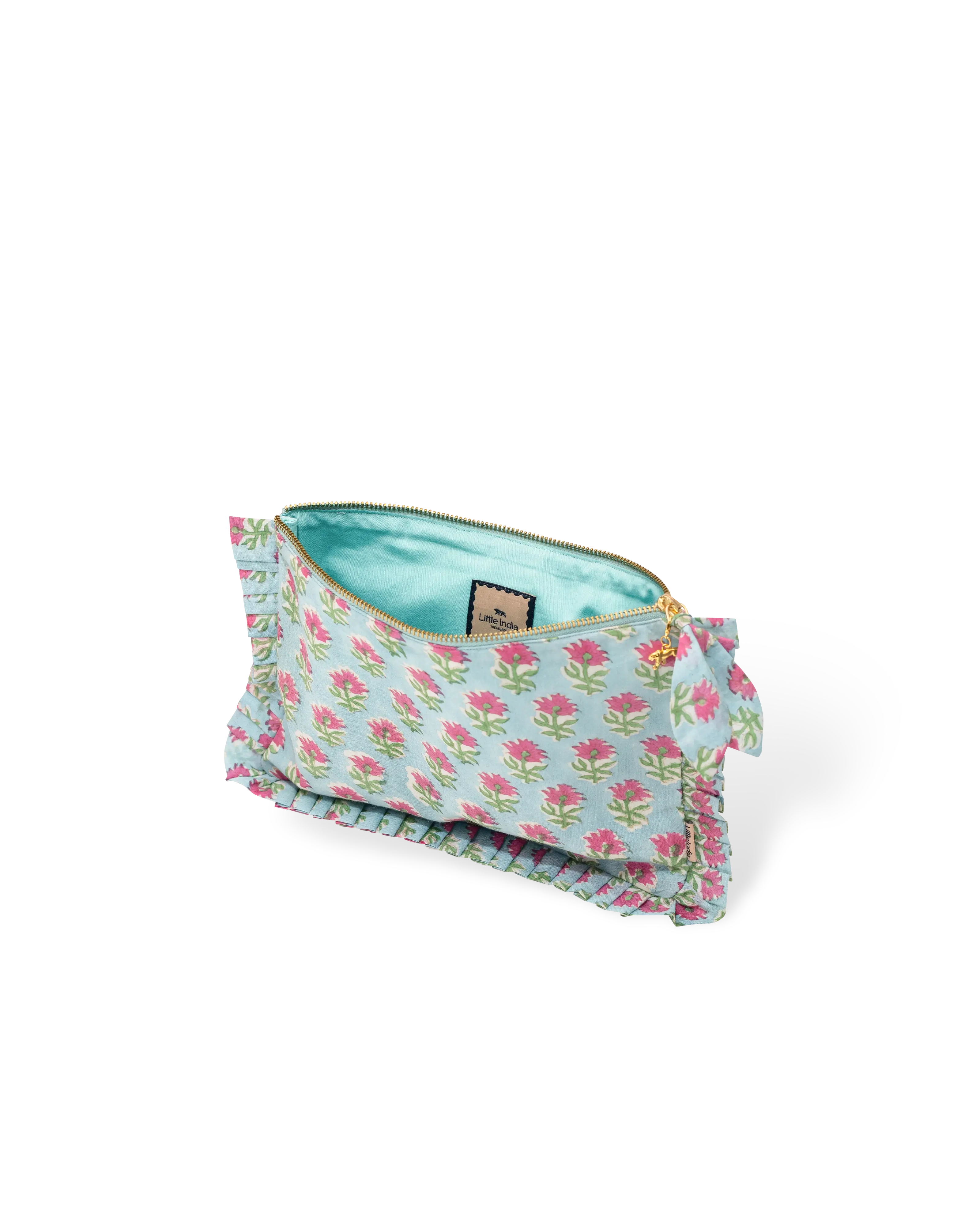 Blue Buta Frill Everyday Pouch