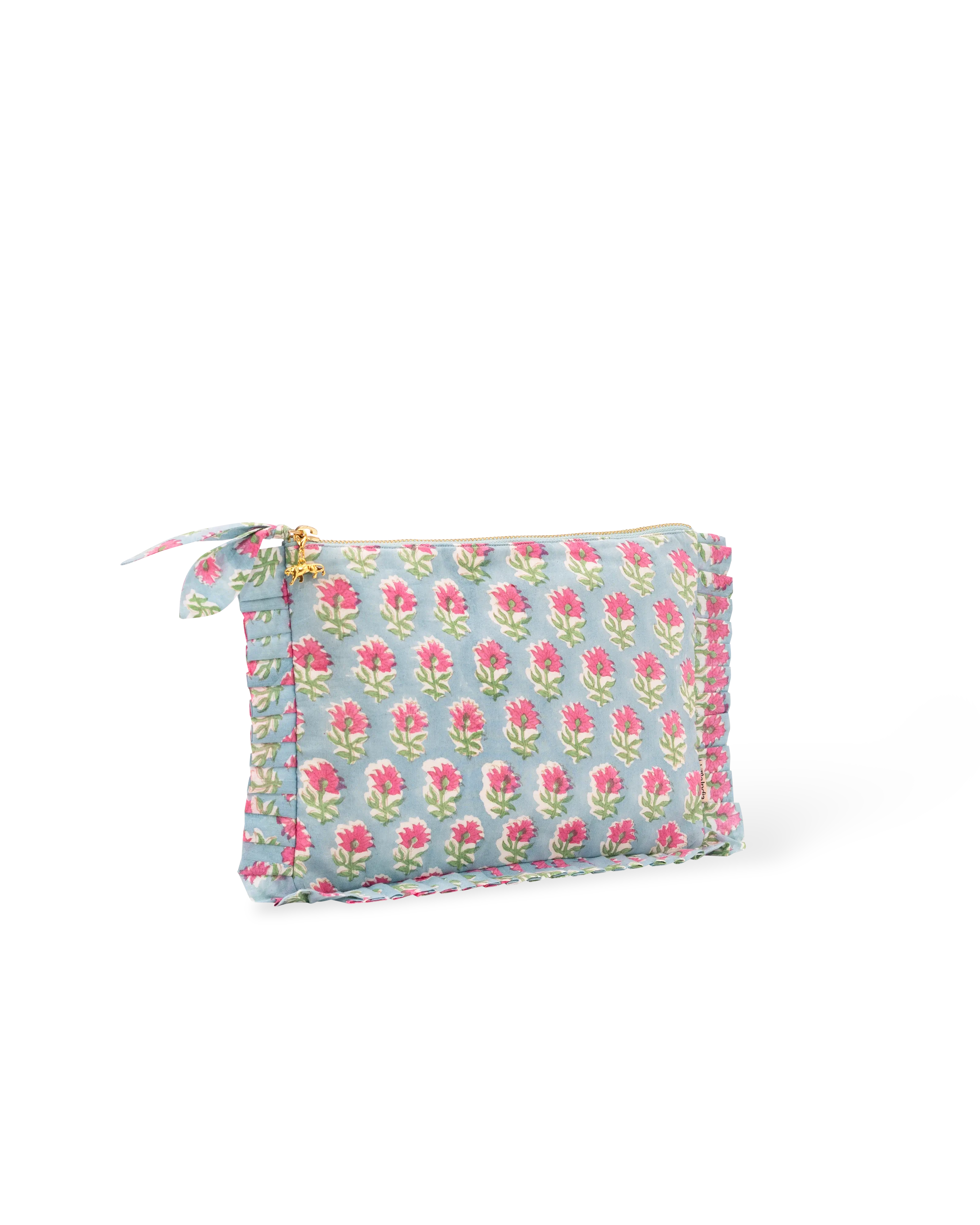 Blue Buta Frill Everyday Pouch