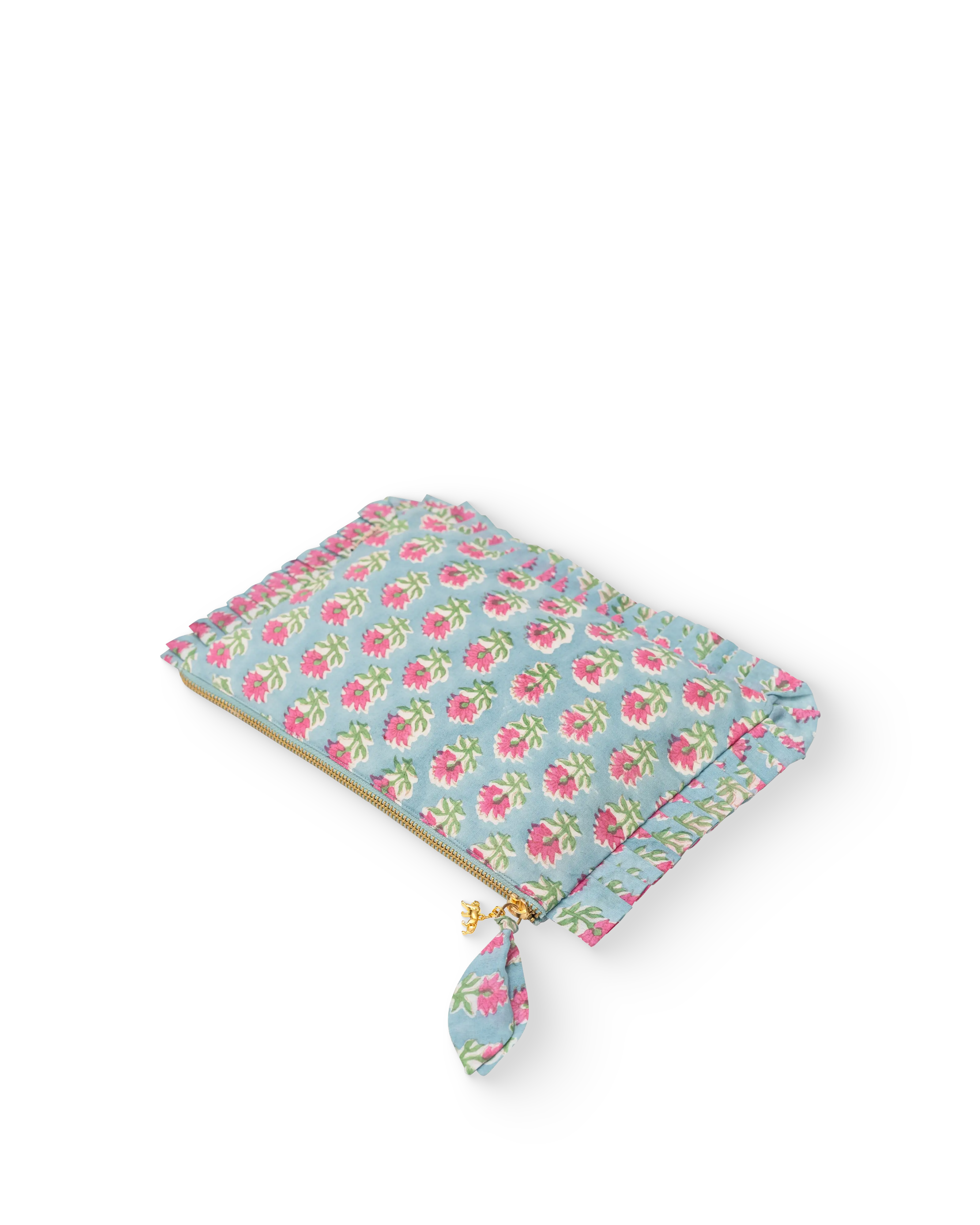 Blue Buta Frill Everyday Pouch
