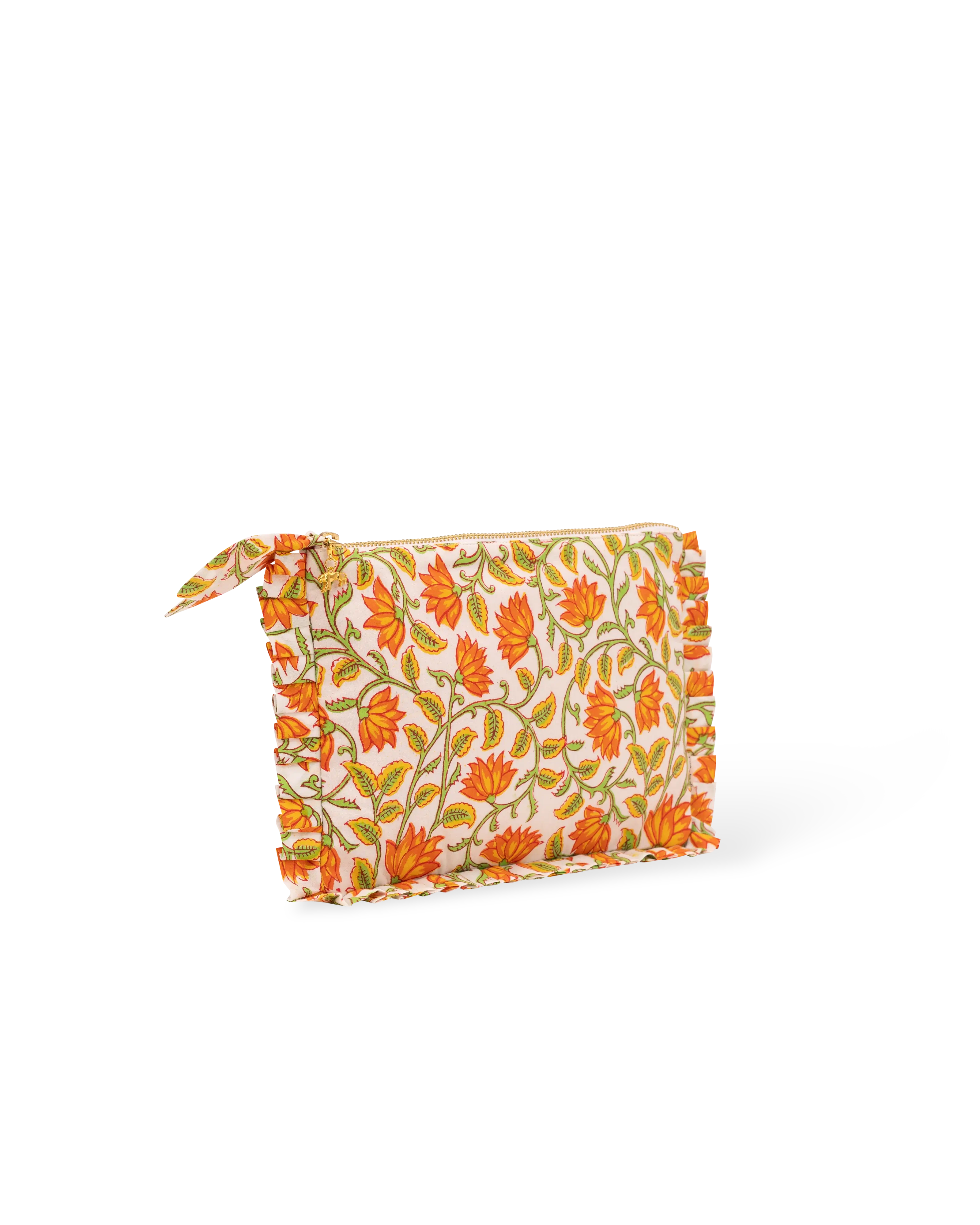 Basanti Bagh Frill Everyday Pouch