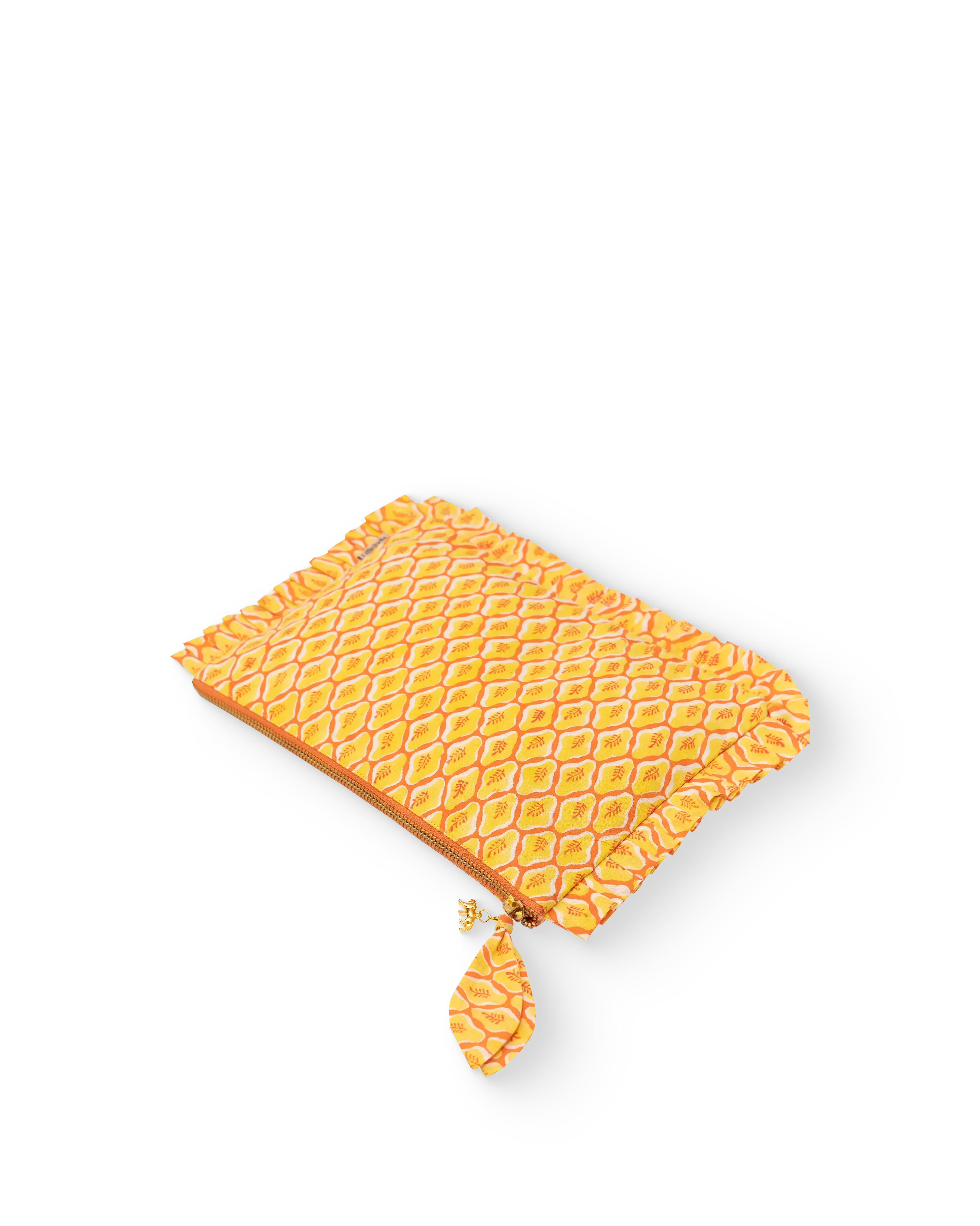 Mustard Buti Frill Everyday Pouch