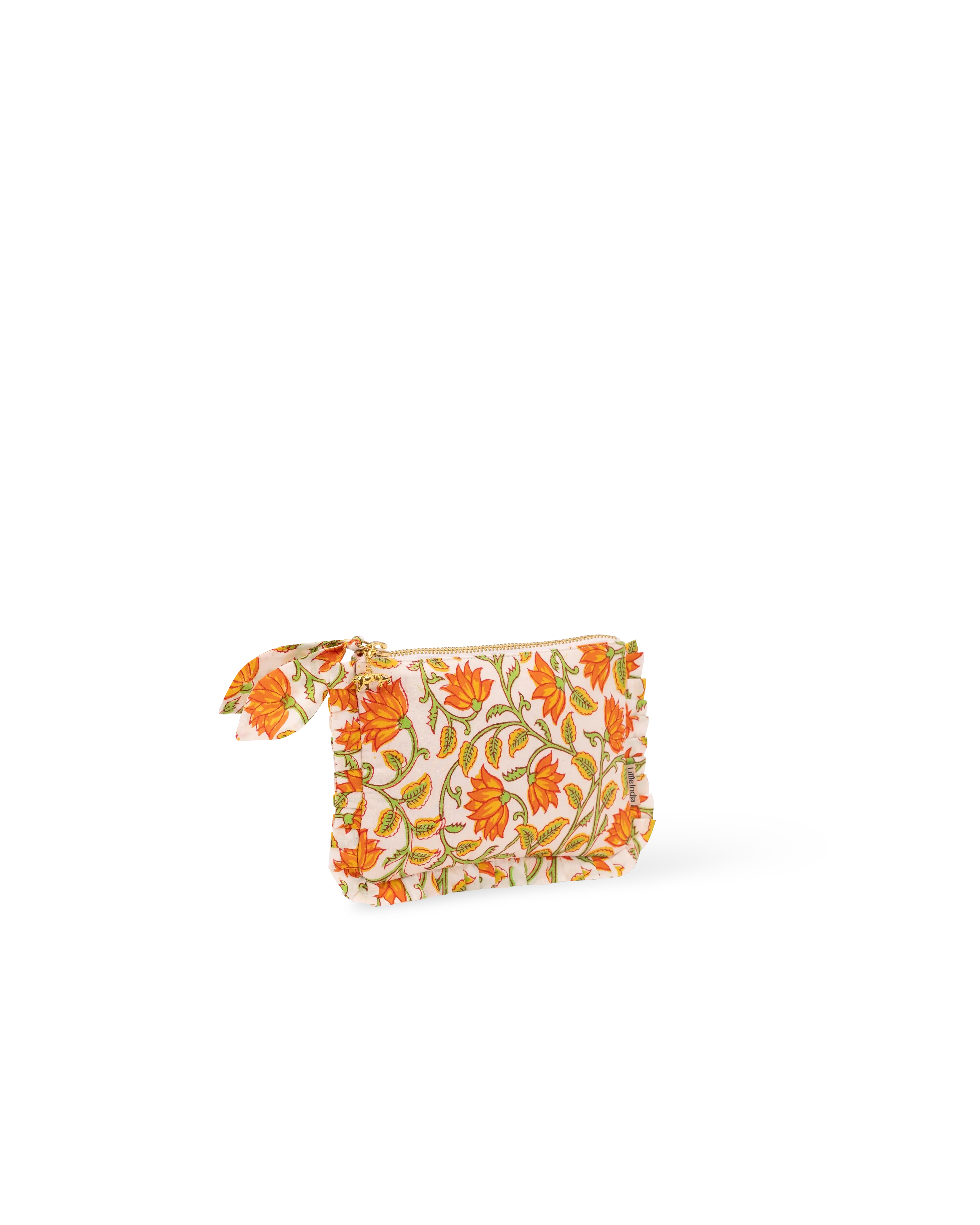 Basanti Bagh Frill Mini Pouch