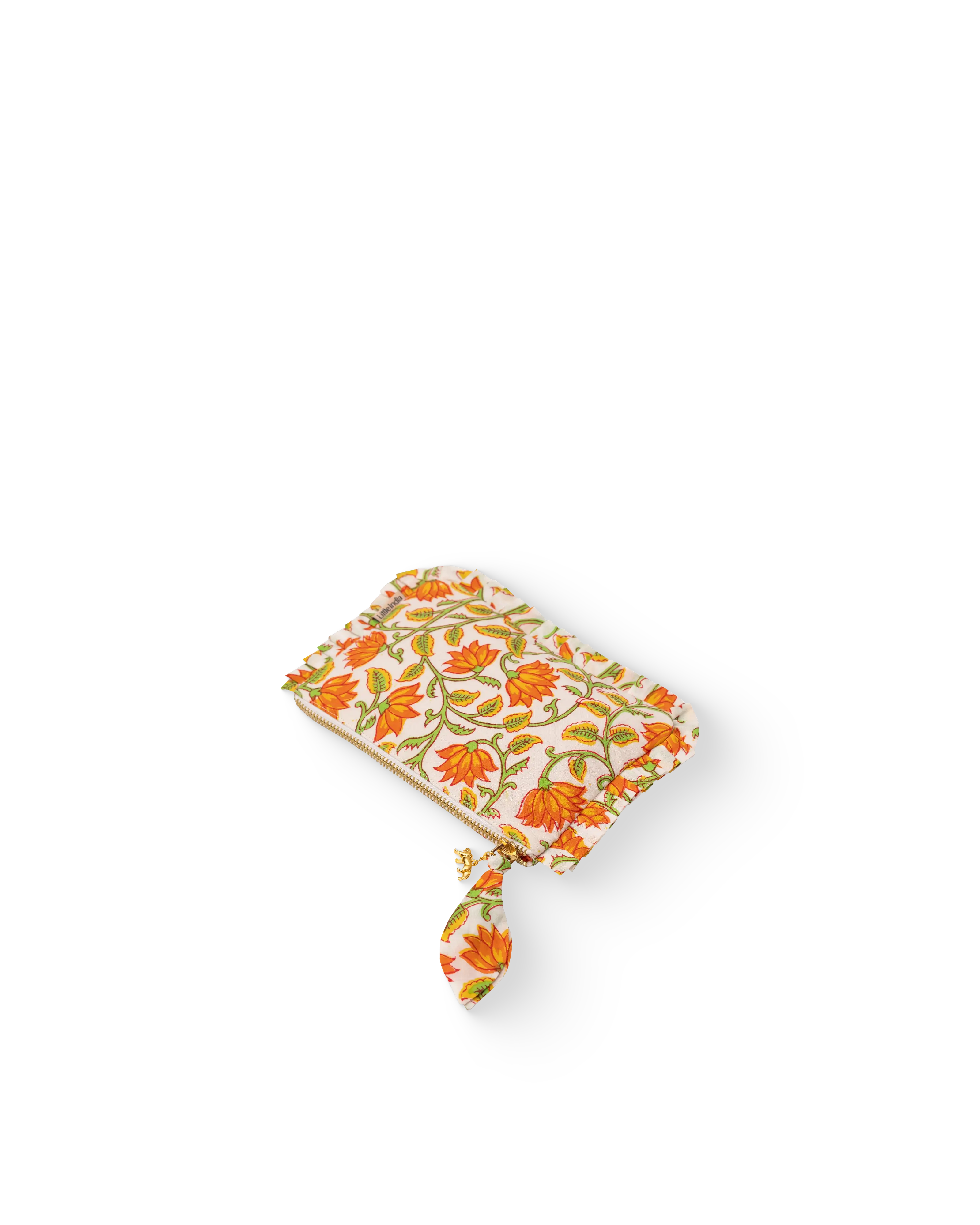 Basanti Bagh Frill Mini Pouch