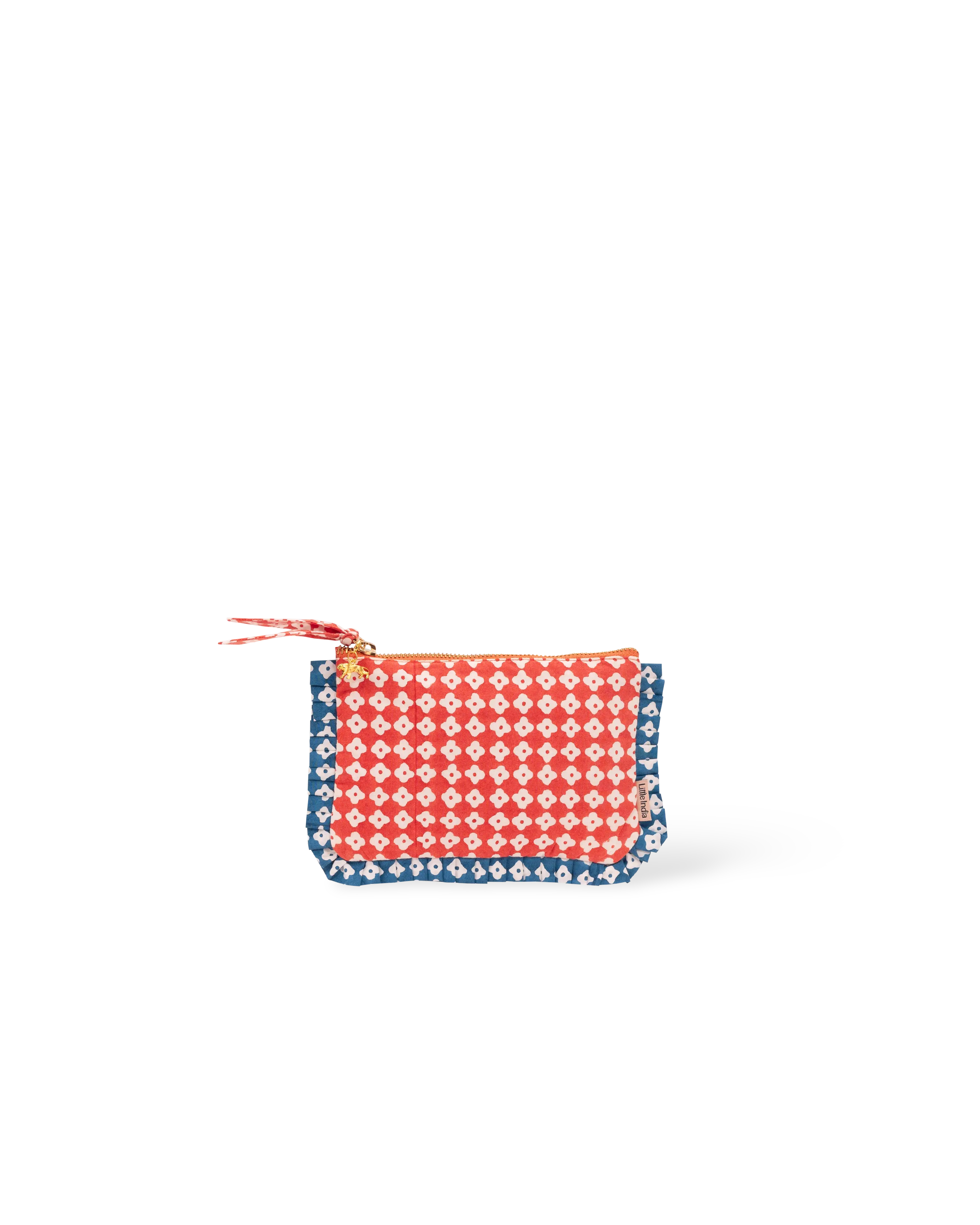 Red Dot Blossom Frill Mini Pouch