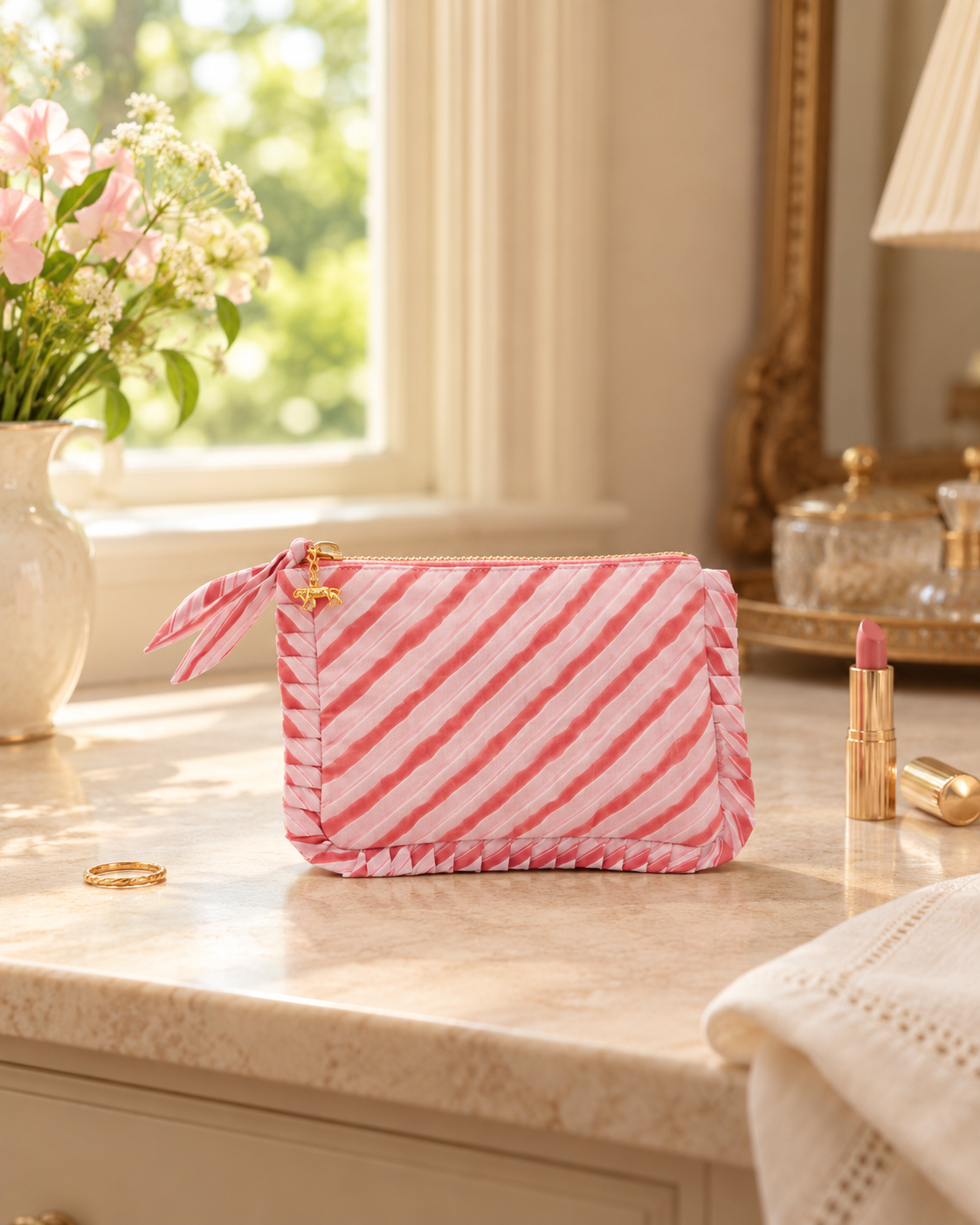 Leheriya Frill Mini Pouch