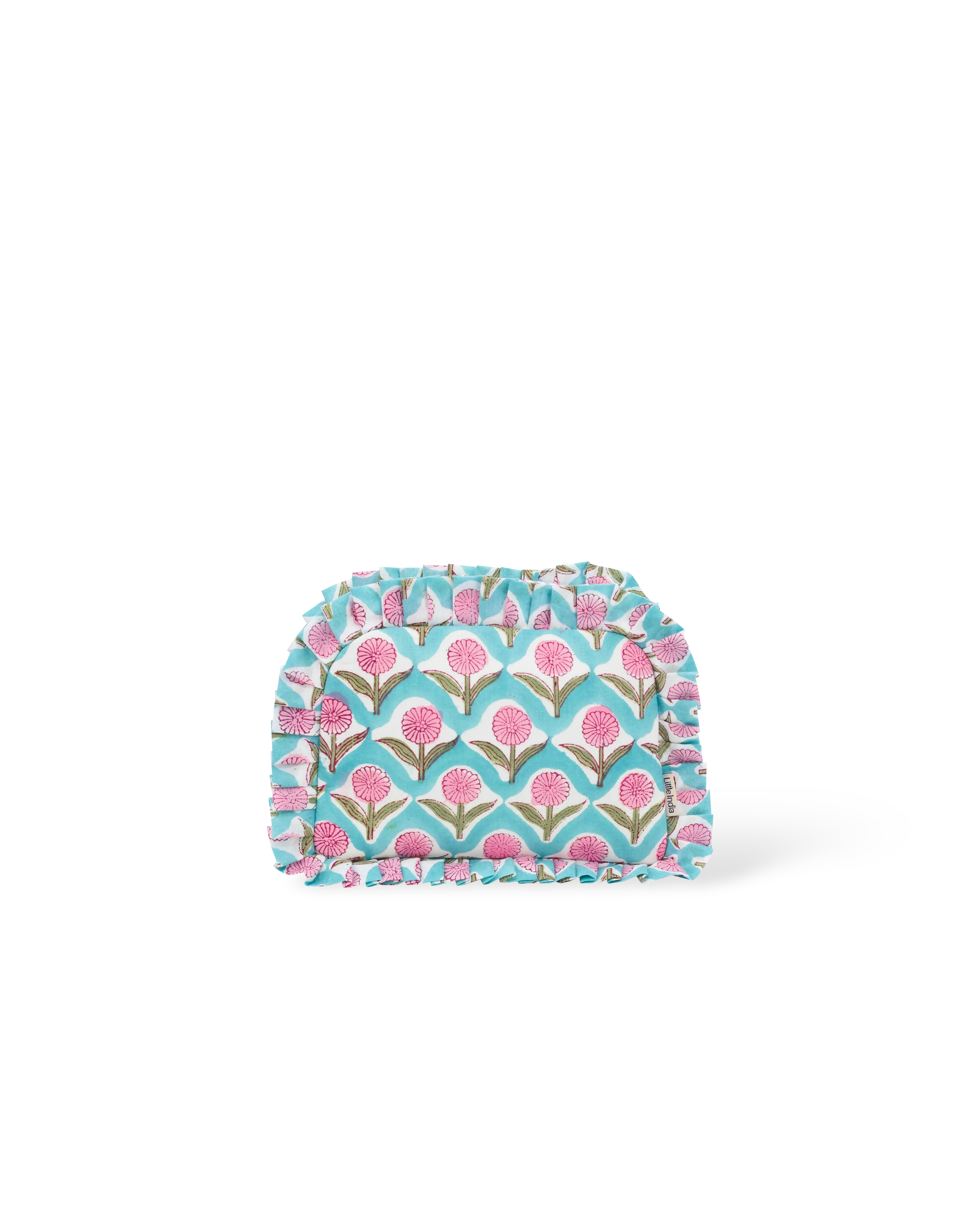 Aqua Daisy Frill Makeup Bag