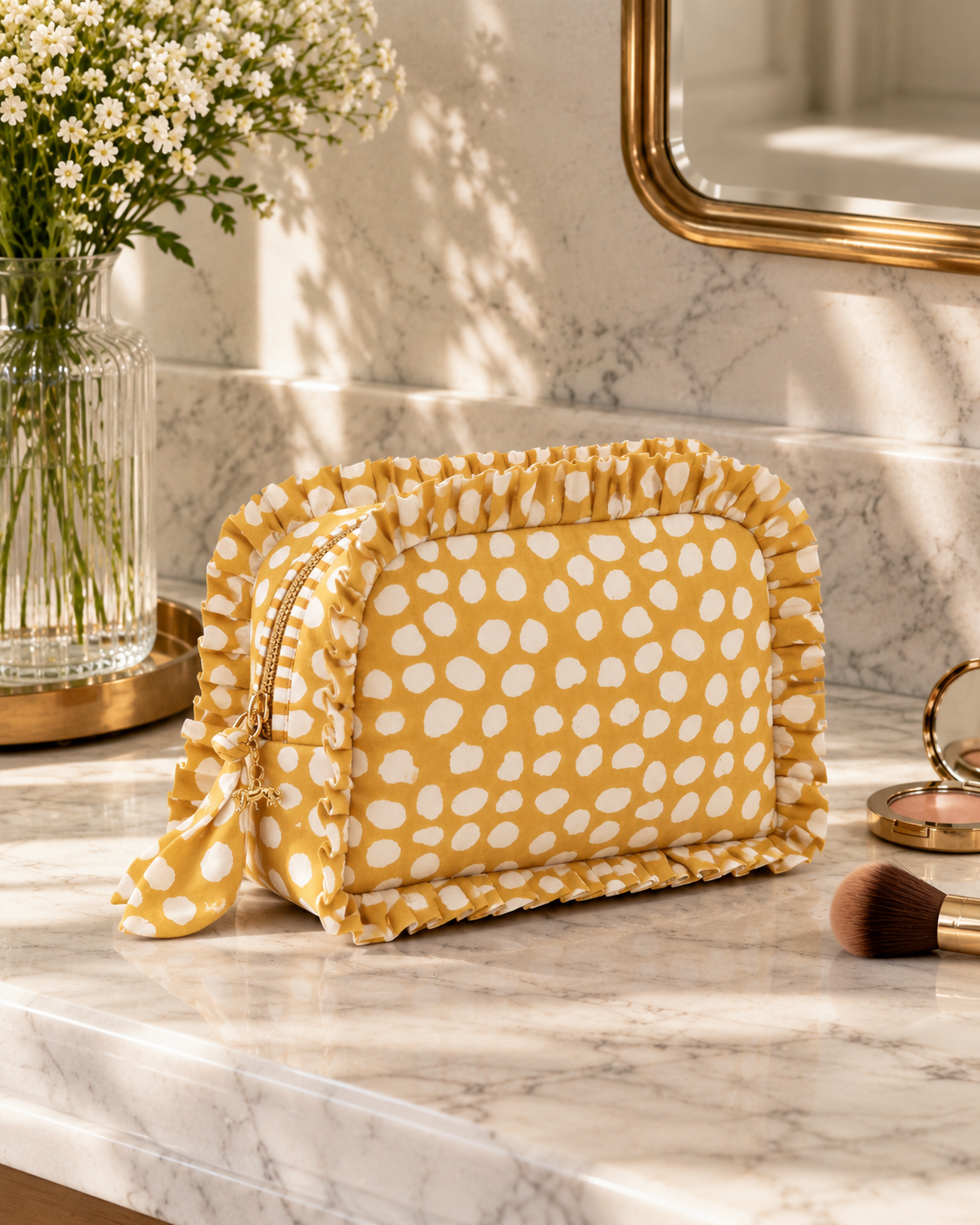 Chital Spot Frill Makeup Bag