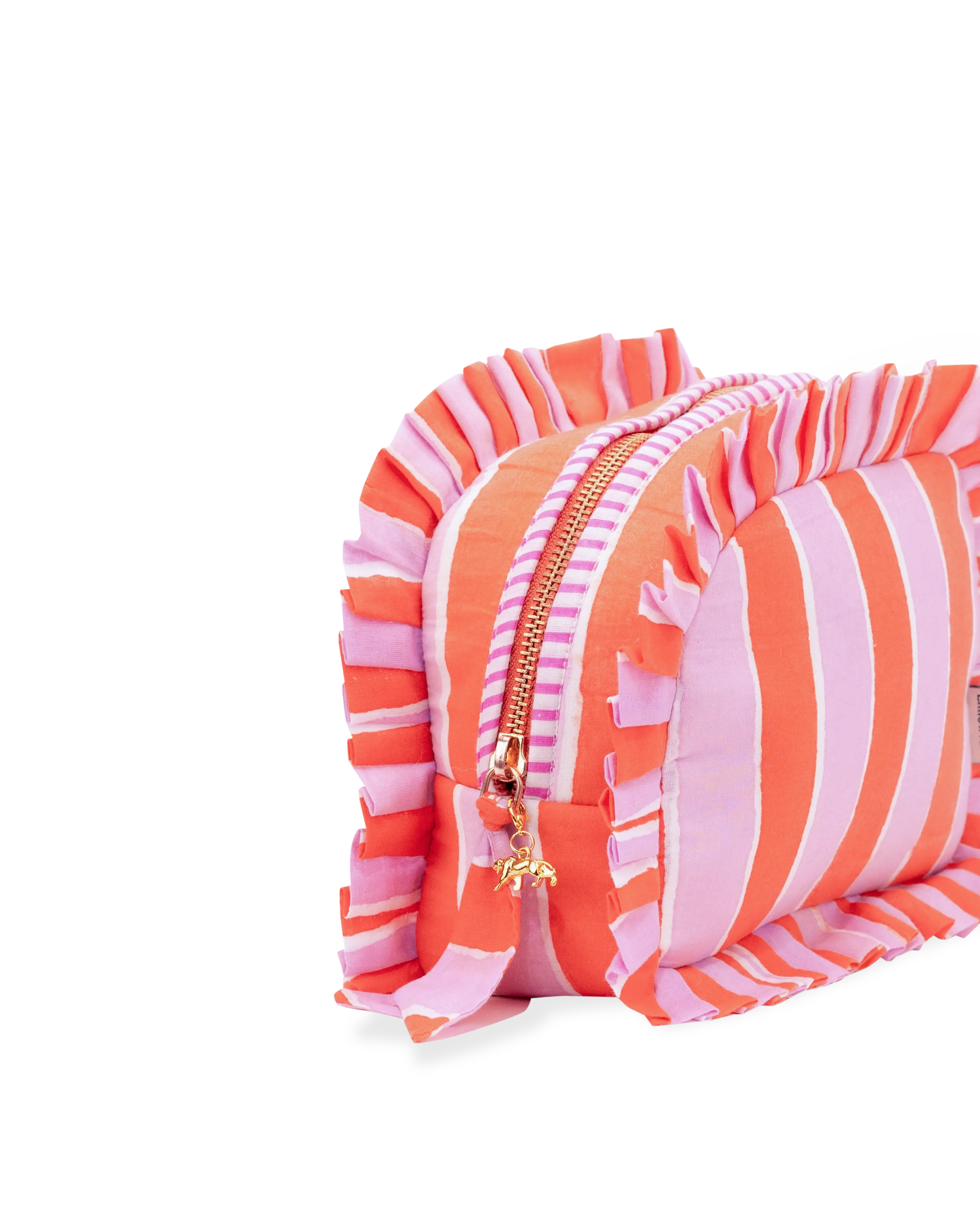 Pushkar Stripes Frill Makeup Bag
