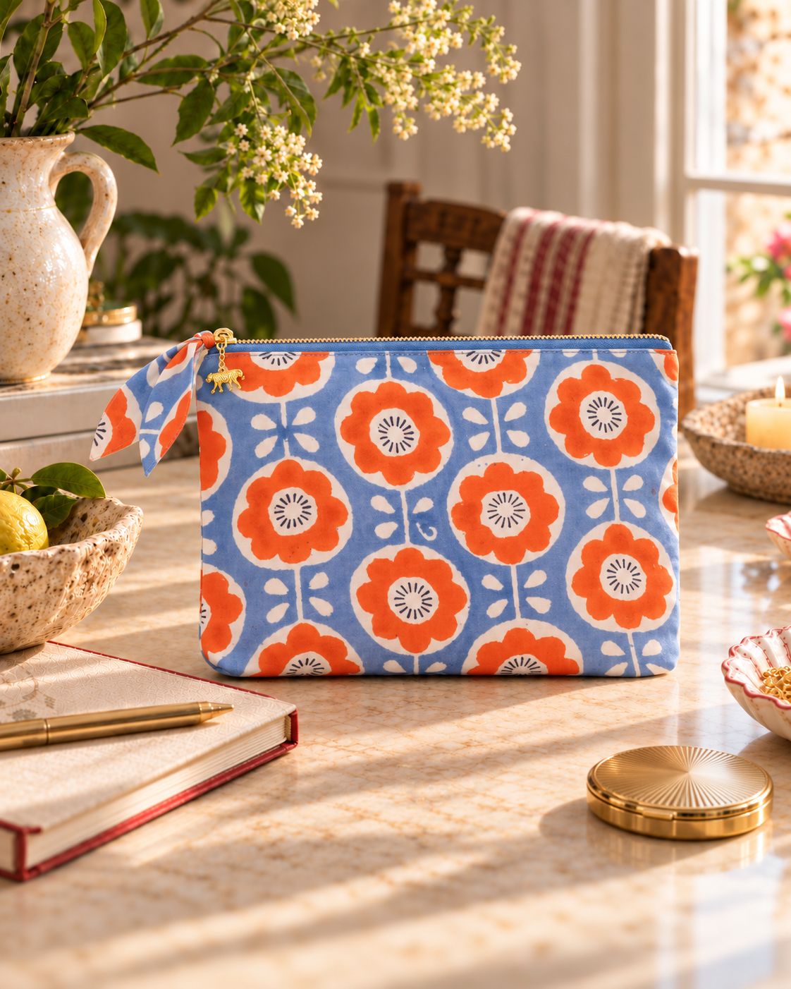 Folk Flower Everyday Pouch