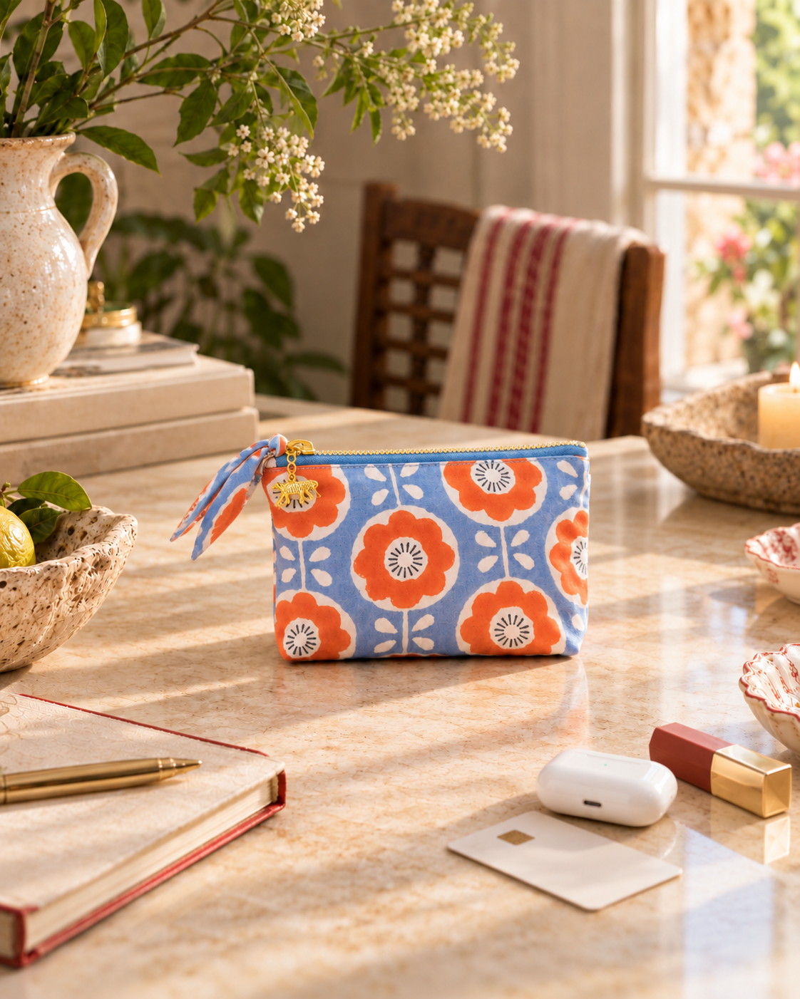 Folk Flower Mini Pouch