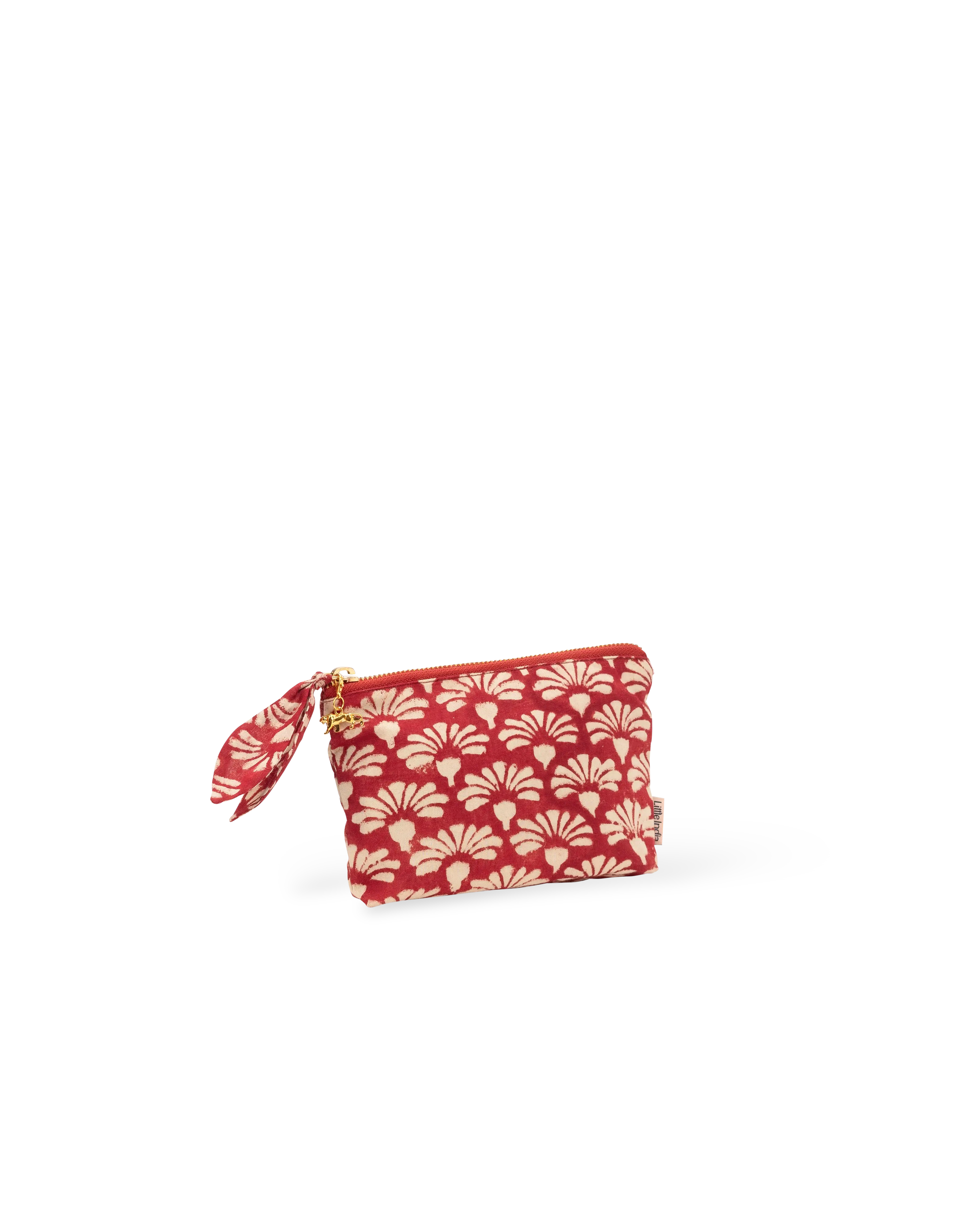 Red Shankh Phool Mini Pouch