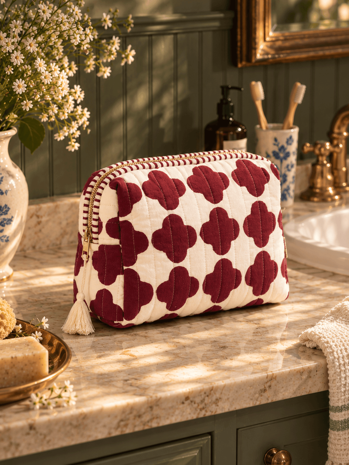 Clover Tile Wash Bag