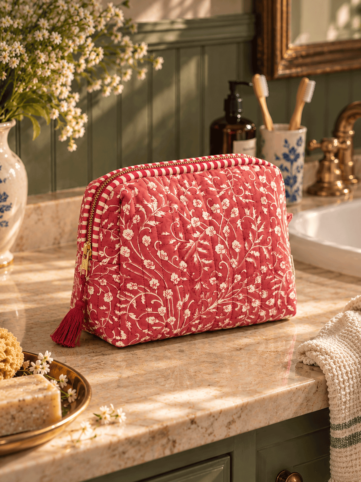 Crimson Jaal Wash Bag