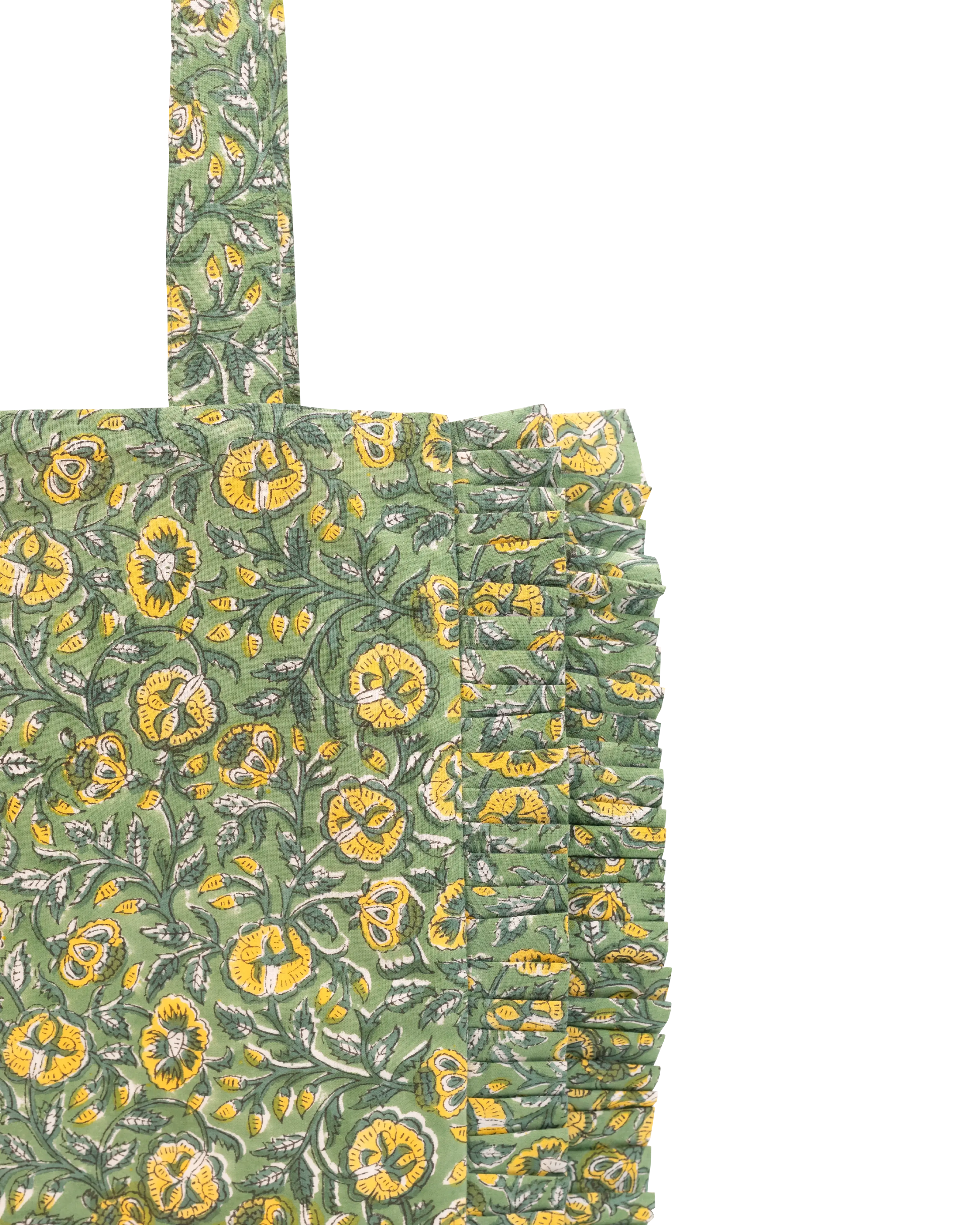 Olive Bloom Frill Tote