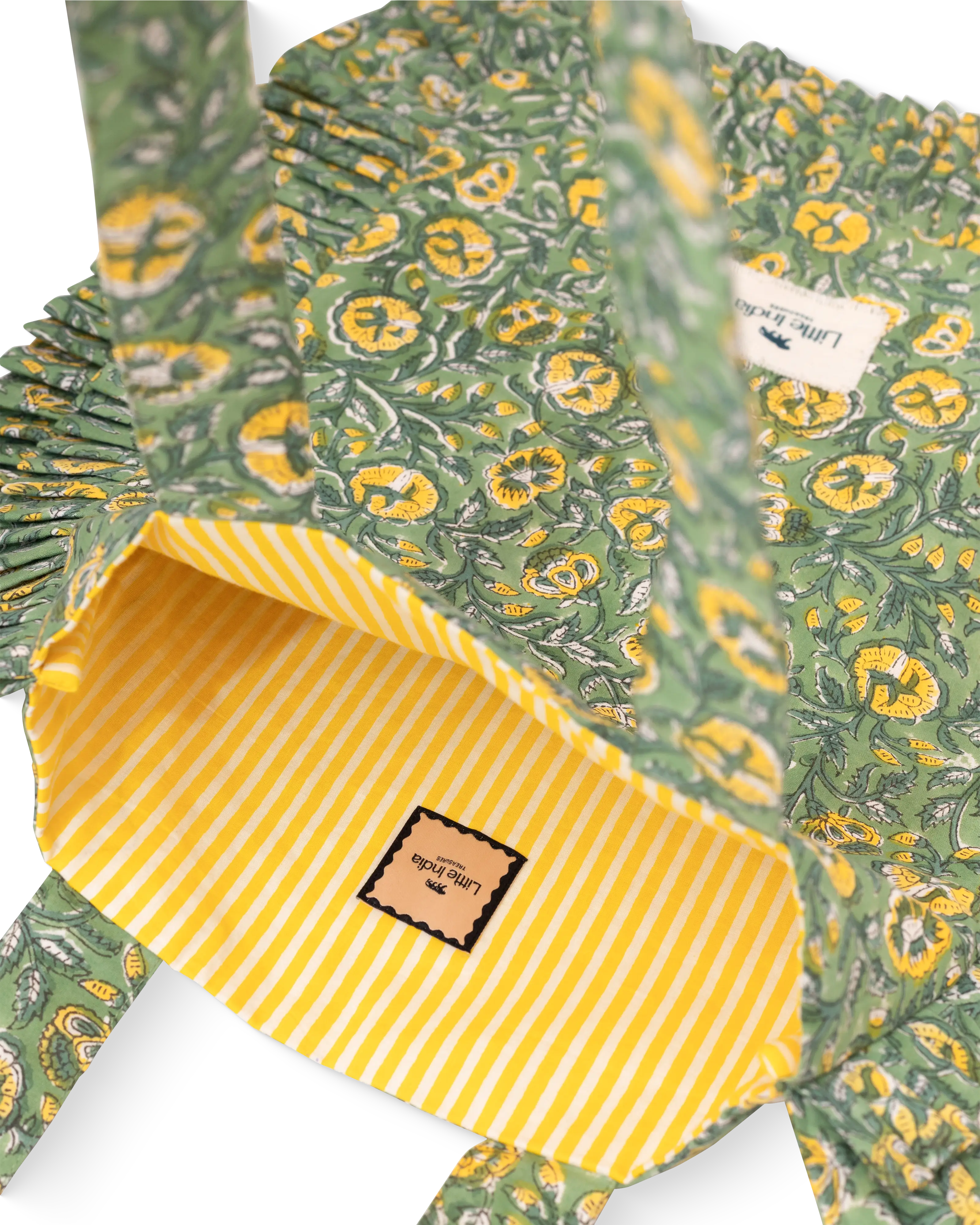 Olive Bloom Frill Tote