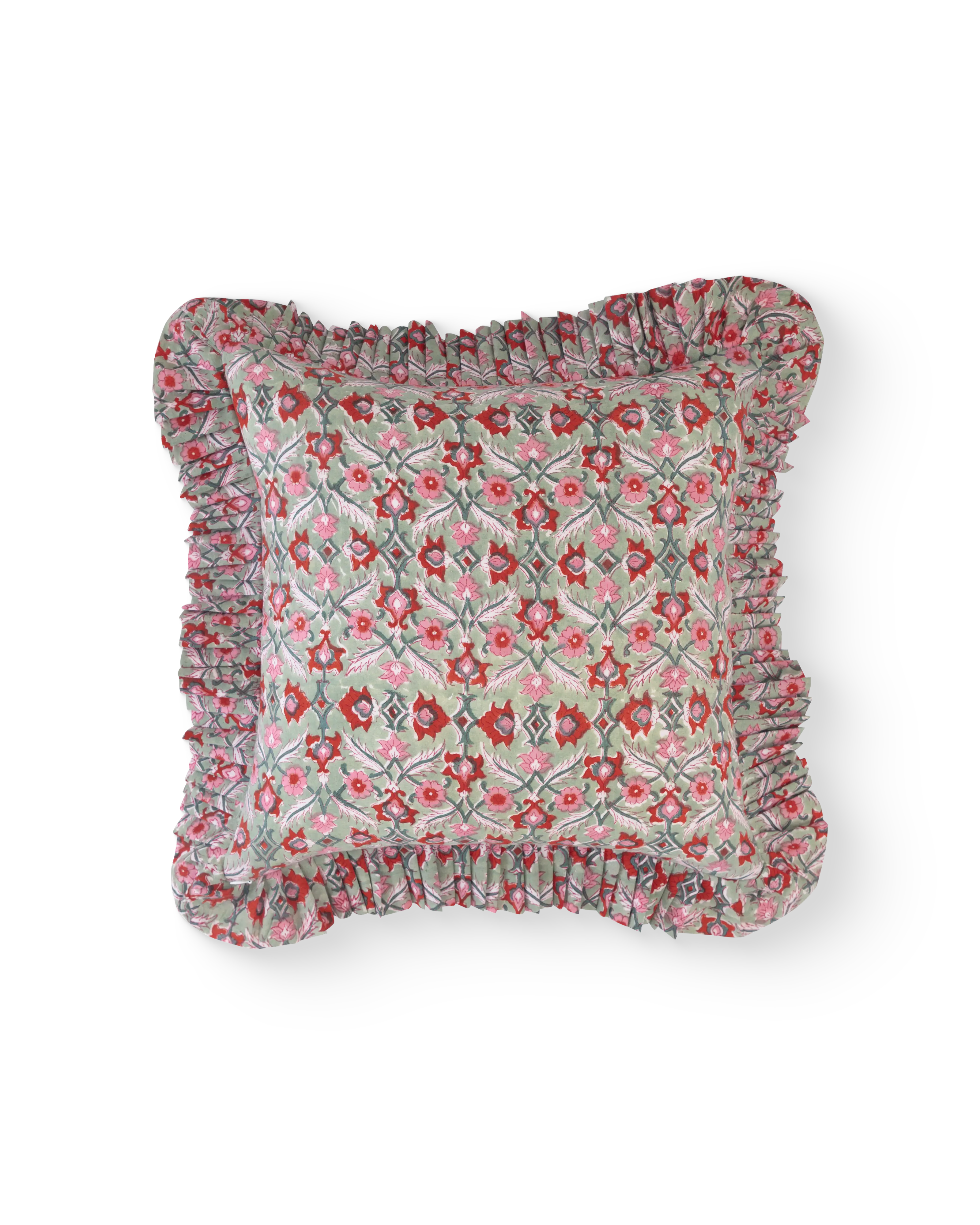 Gulzar Lattice Frill Cushion Cover