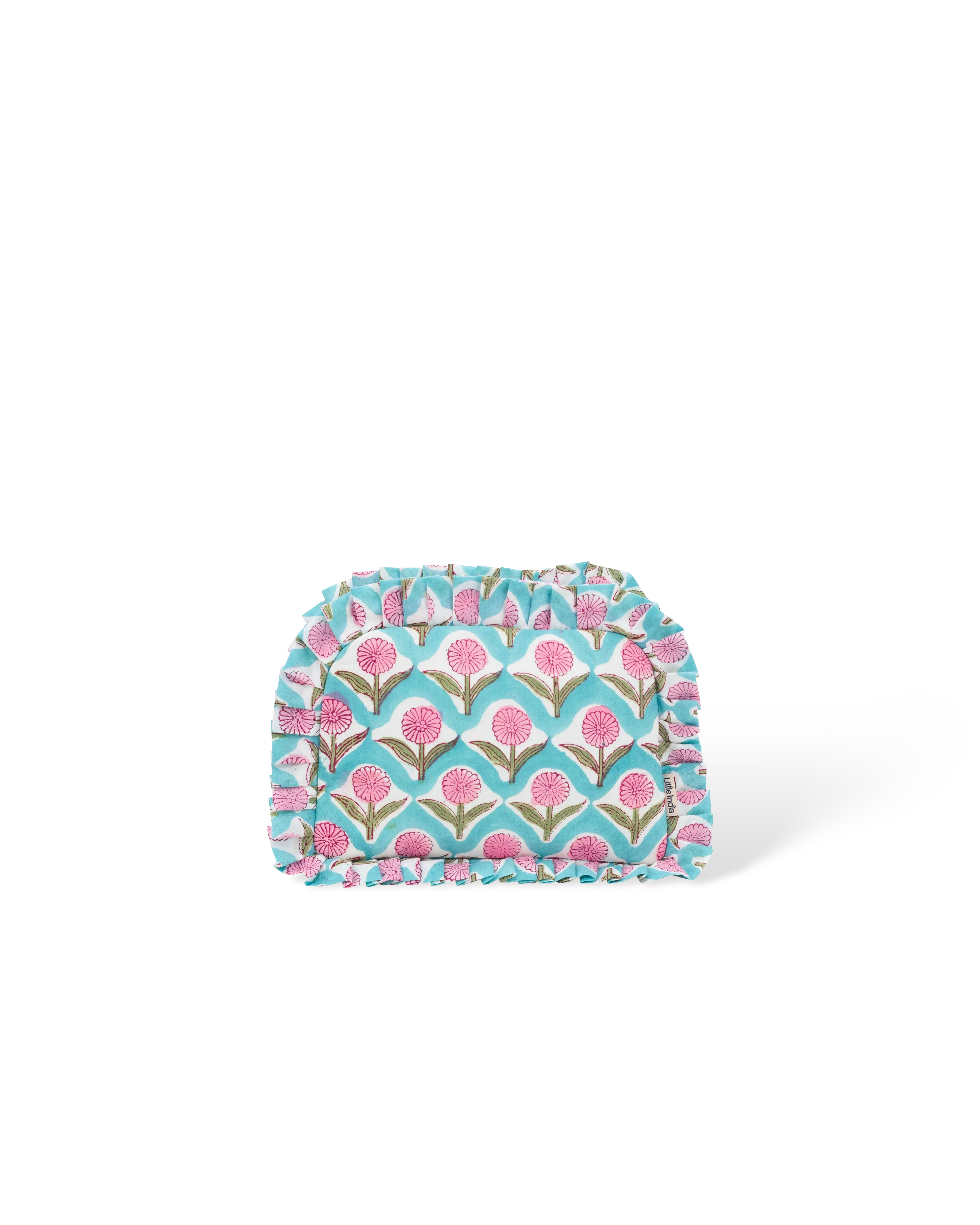 Aqua Daisy Frill Makeup Bag