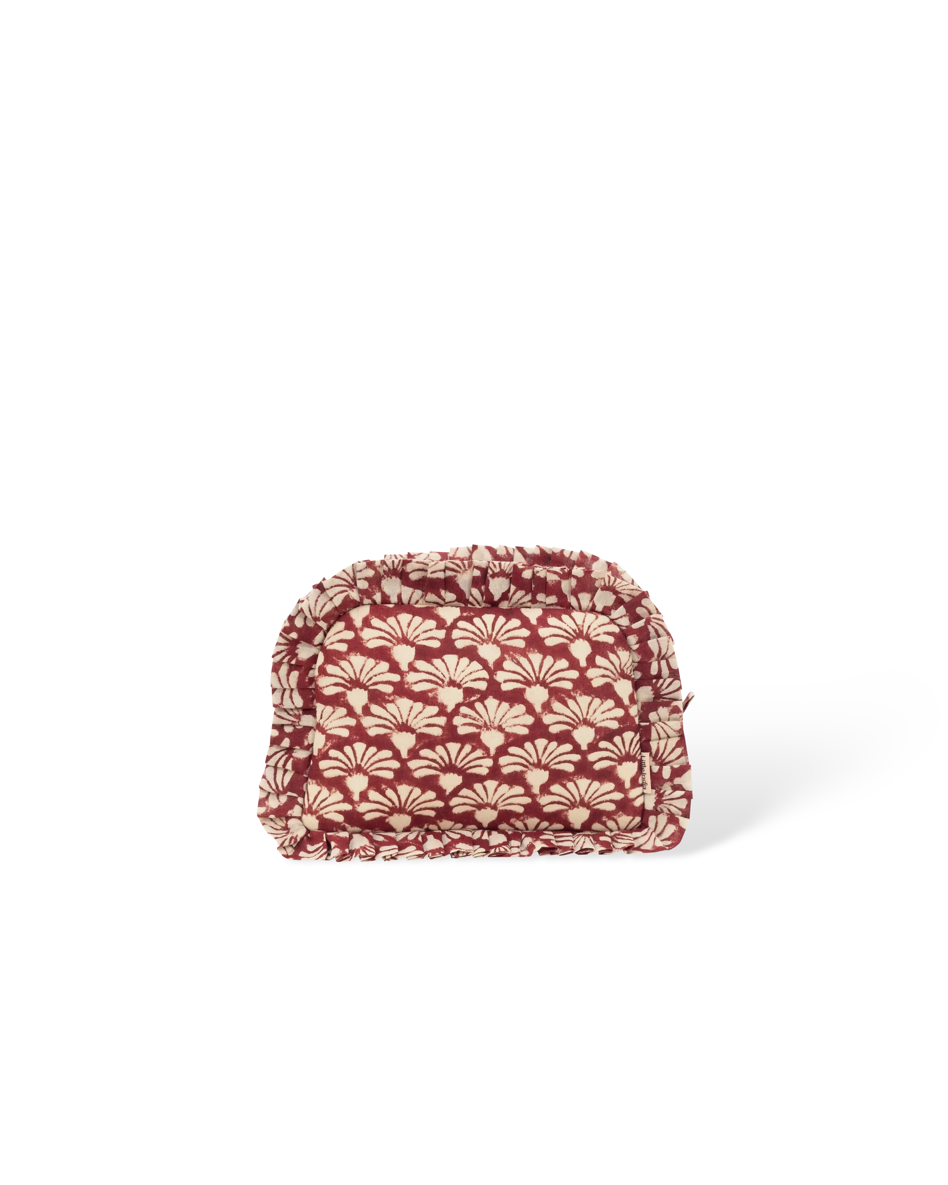 Burgundy Shankh Phool Frill Makeup Bag
