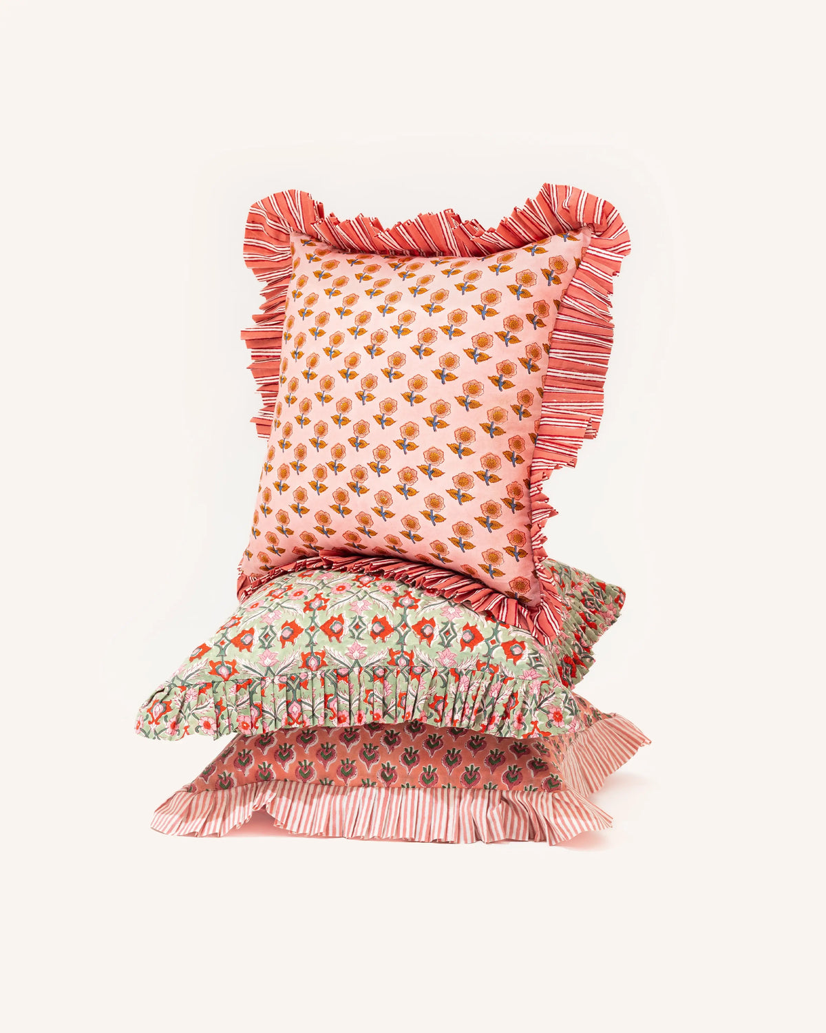 Rosette Buti Frill Cushion Cover