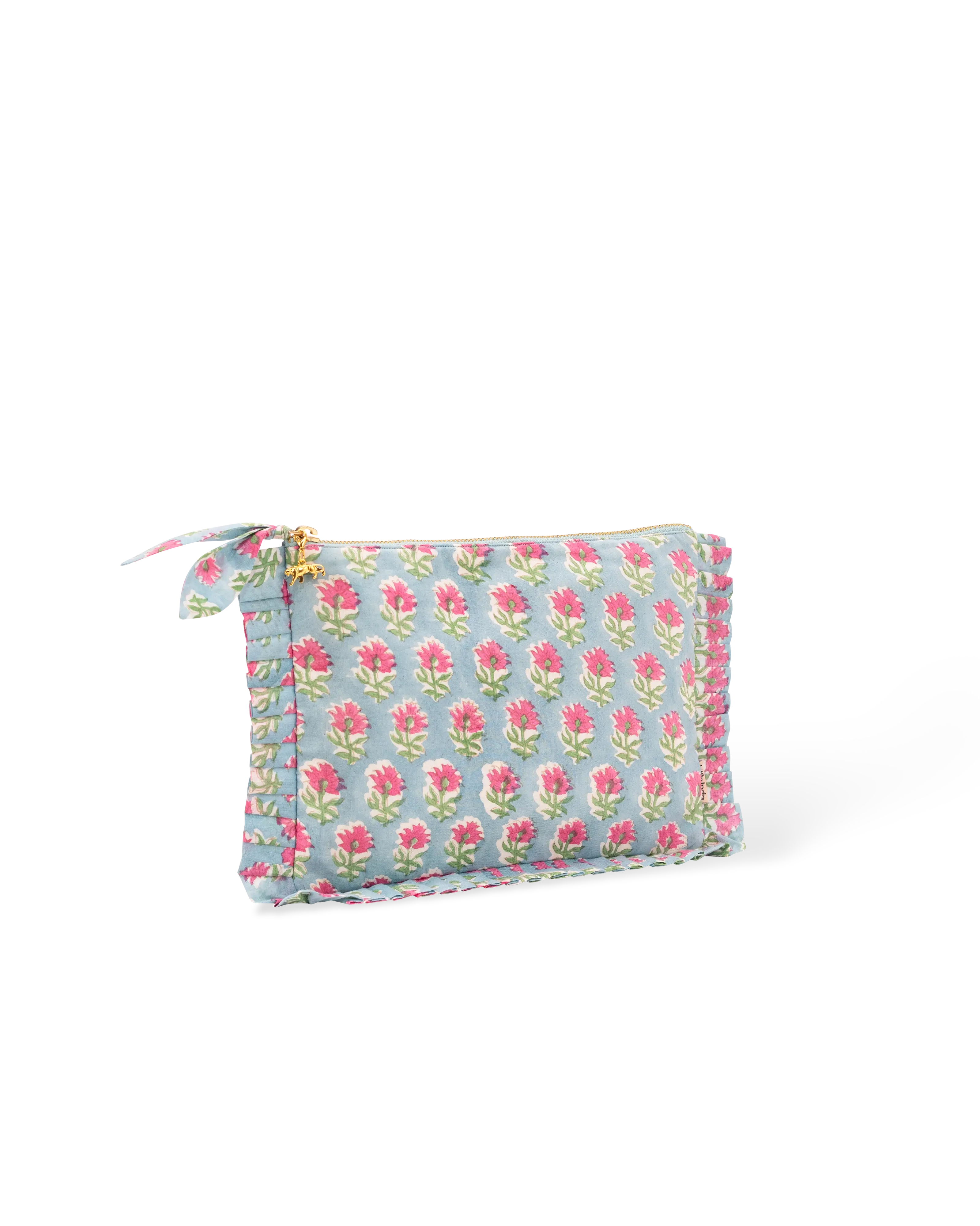 Blue Buta Frill Everyday Pouch