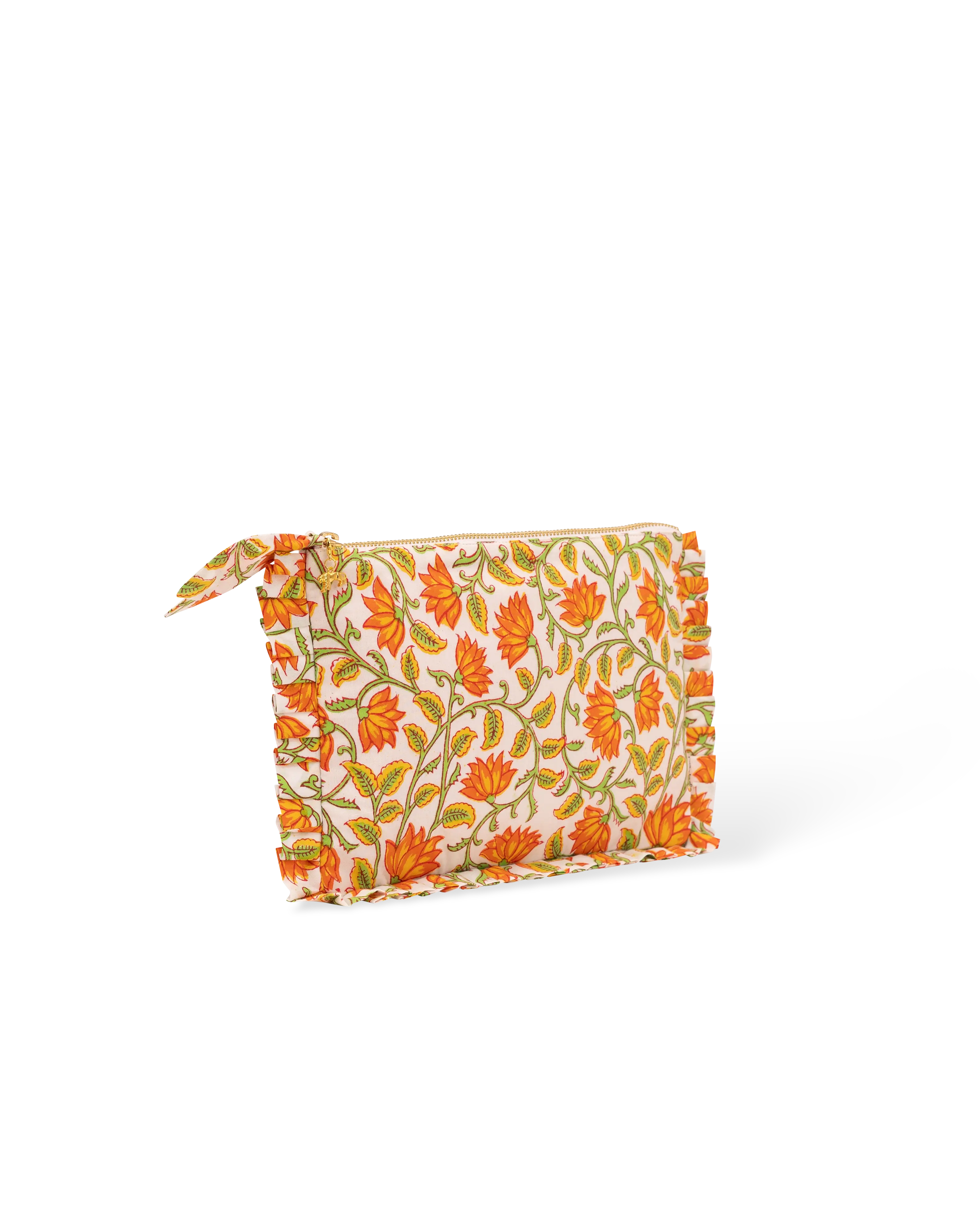Basanti Bagh Frill Everyday Pouch