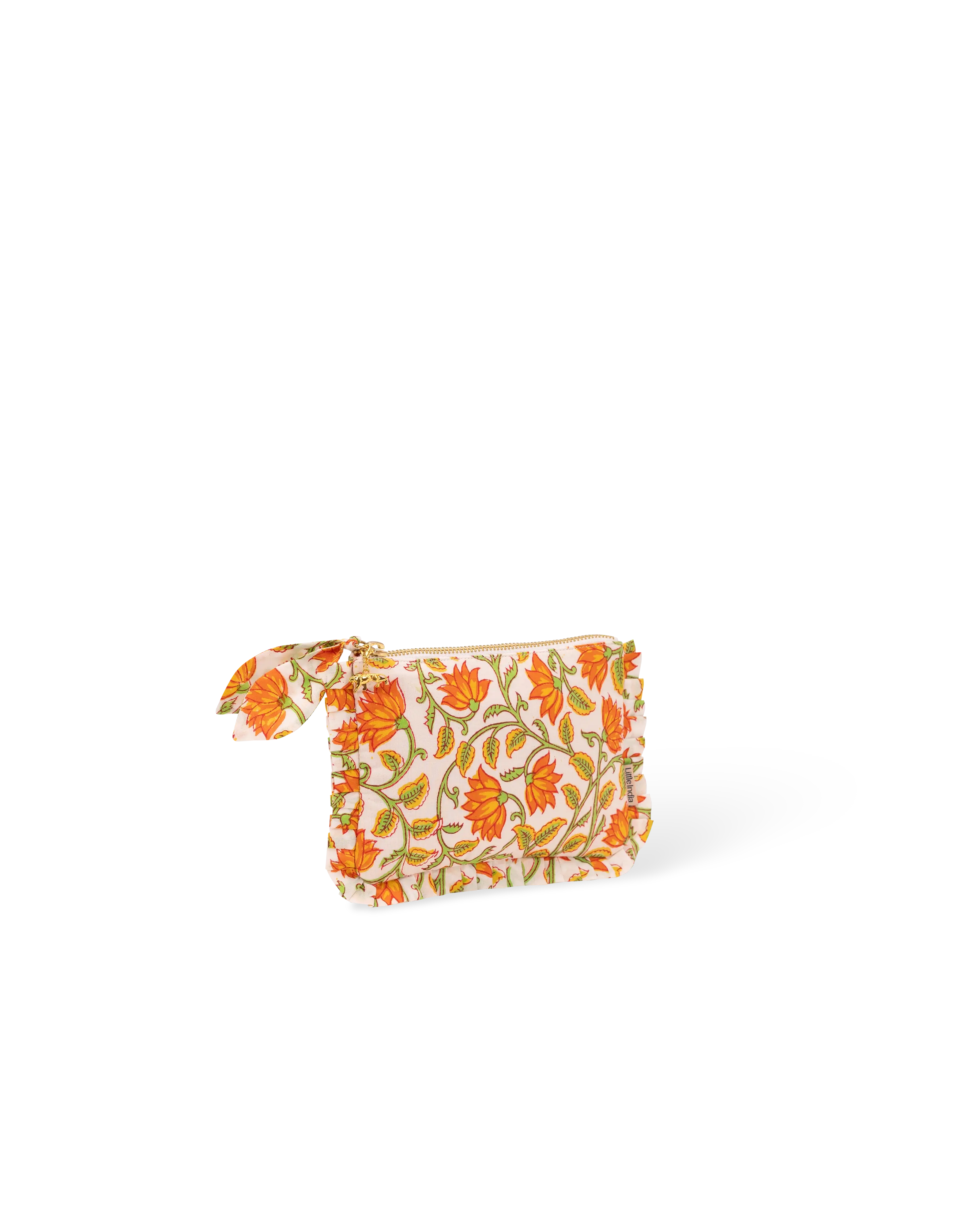 Basanti Bagh Frill Mini Pouch