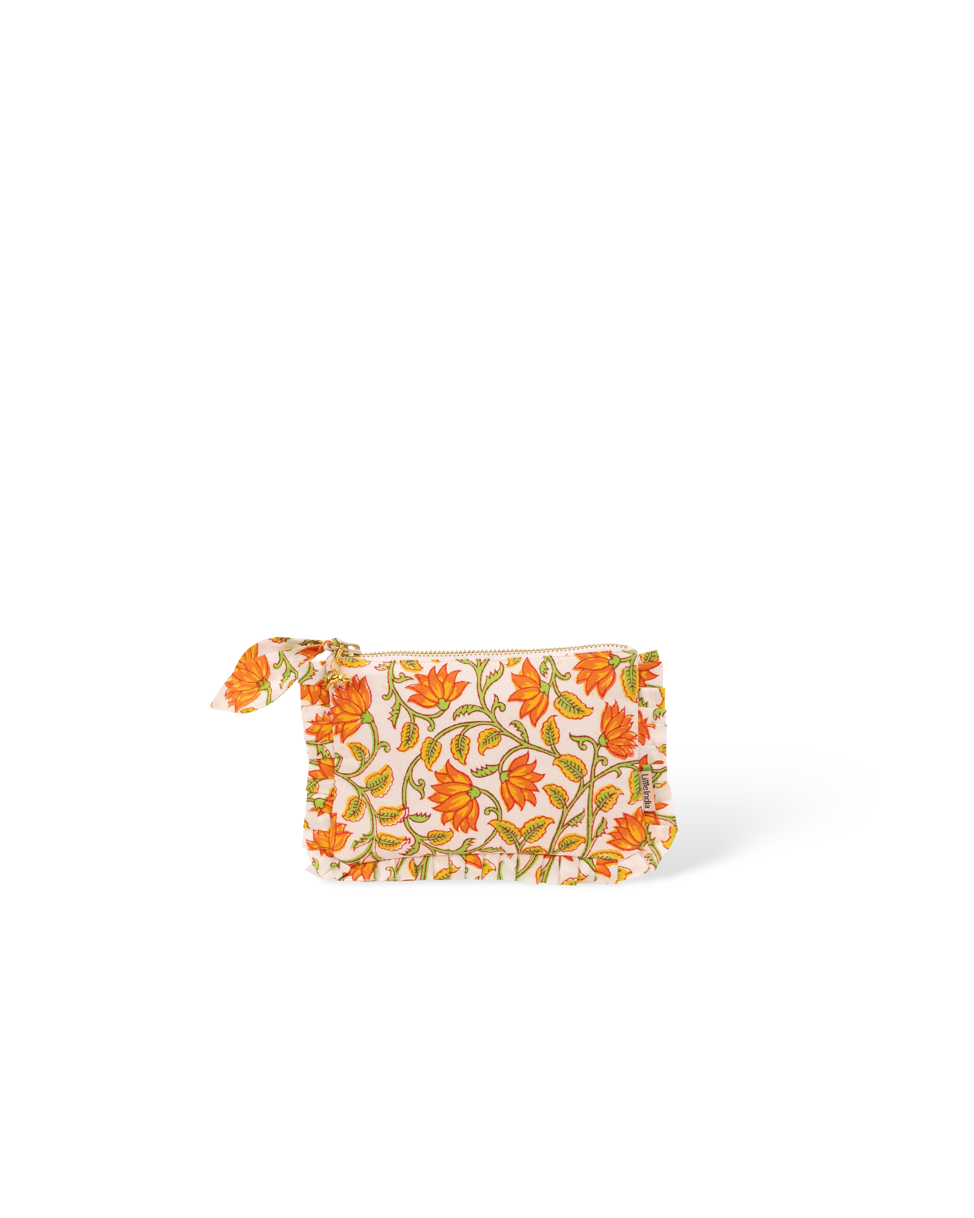 Basanti Bagh Frill Mini Pouch
